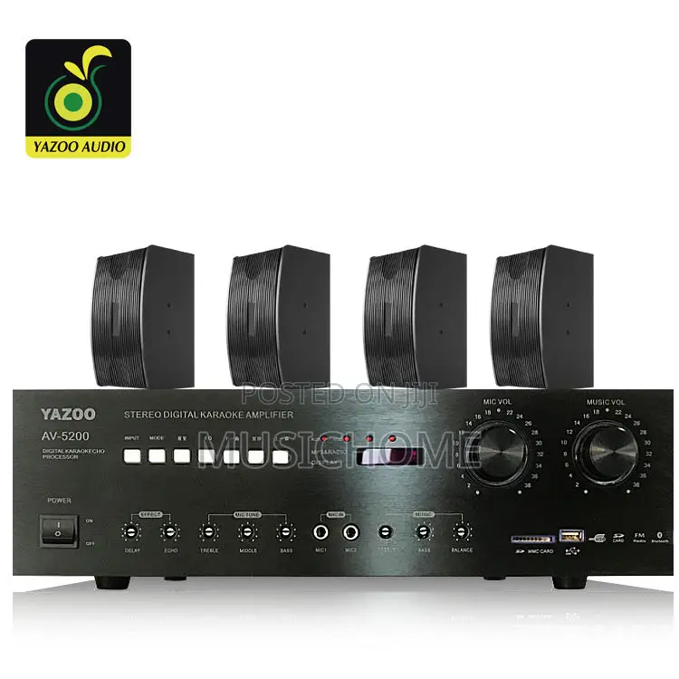 Bluetooth Amplifier With 4pcs of Wall Mount Speakers