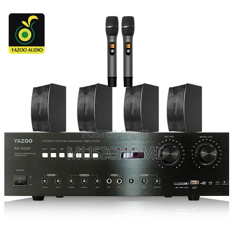 Bluetooth Amplifier With 4pcs of Wall Mount Speakers
