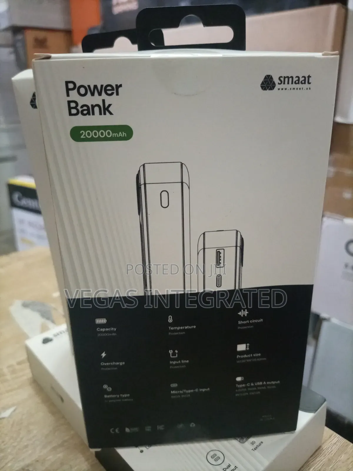 Smaat Fast Charging 20000mah Power Bank Wit Digital Display