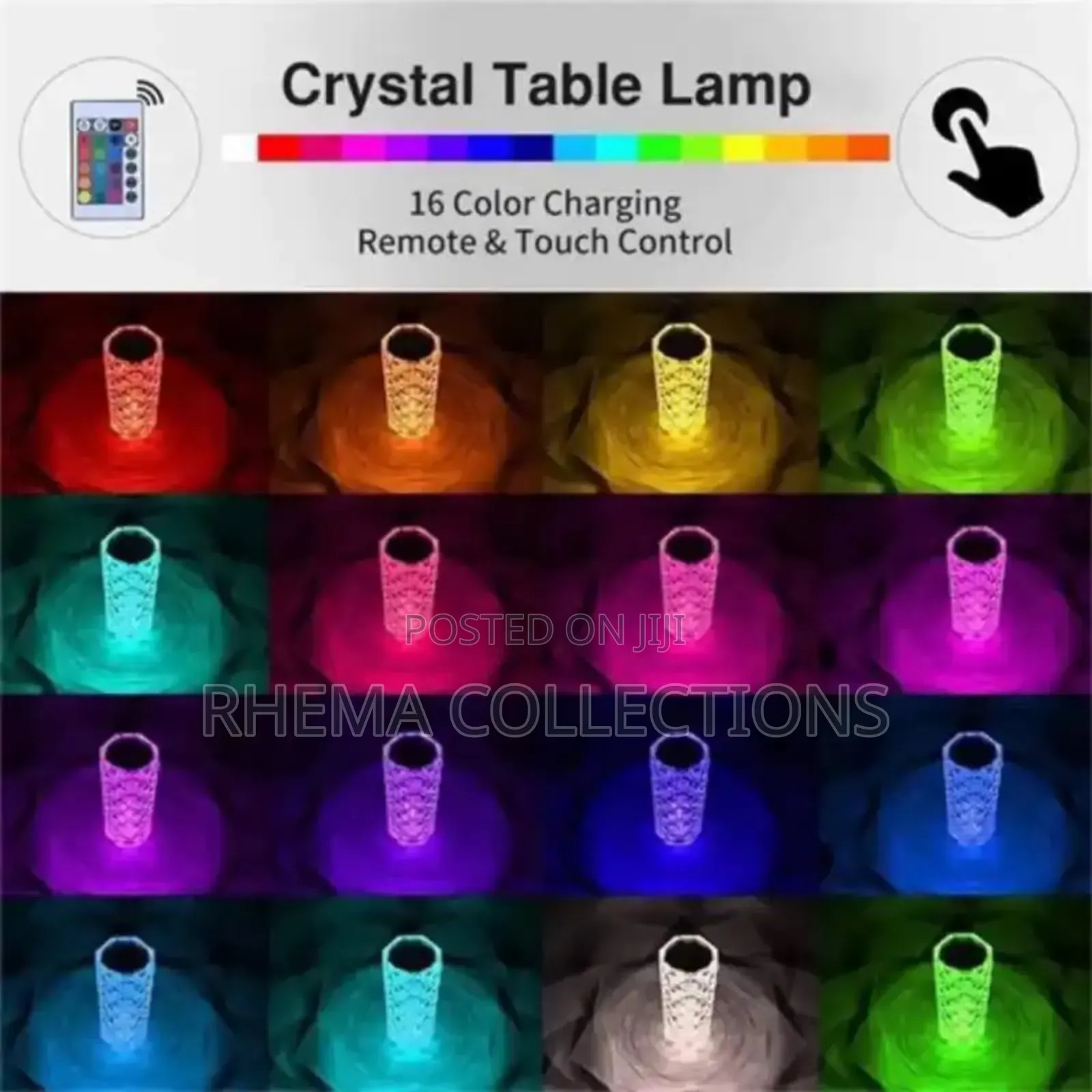 Rechargeable Diamond Crystal Rgb Lamp