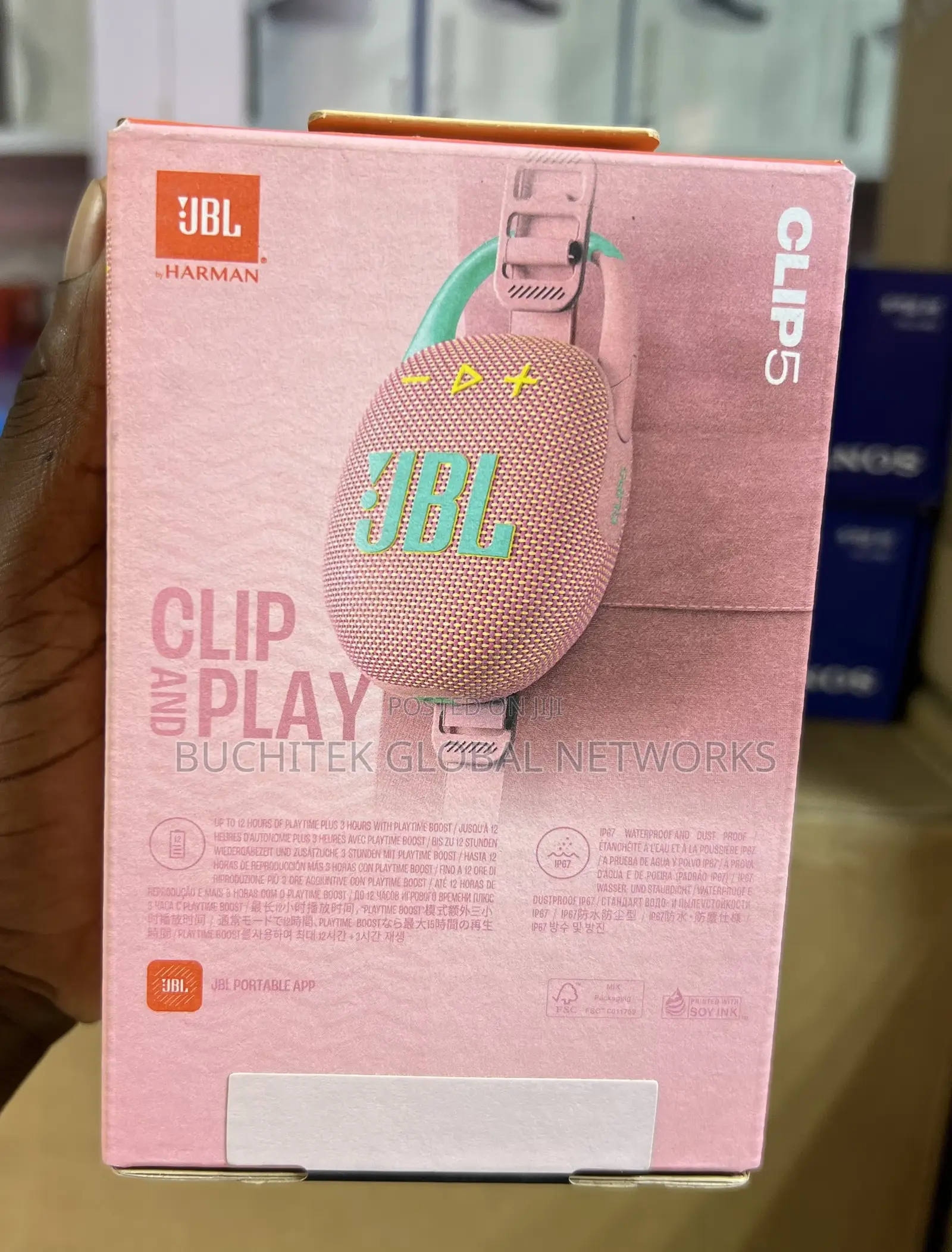 JBL Clip 5 Portable Bluetooth Speaker.