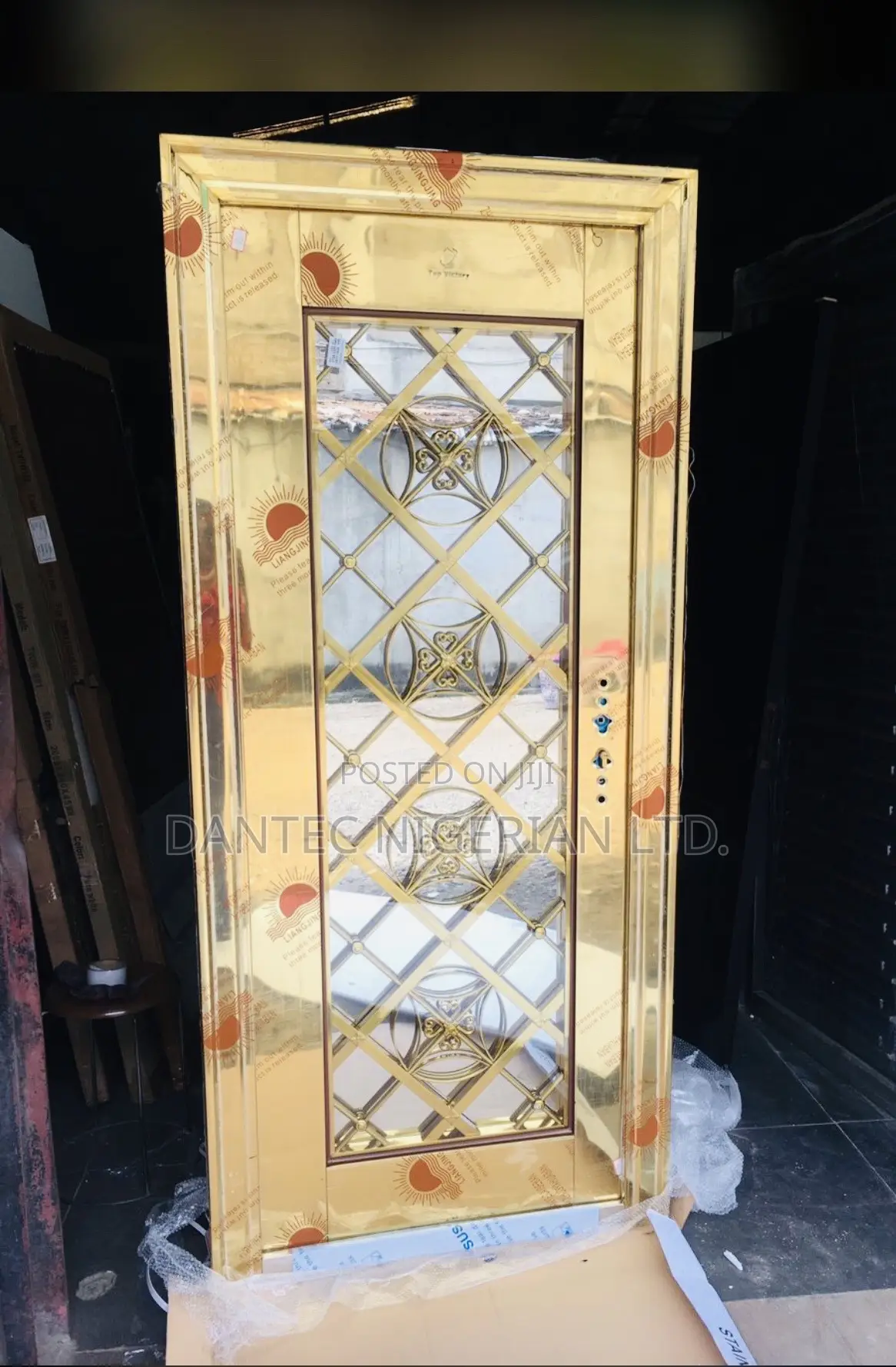 3ft Gold Glass Luxury Door