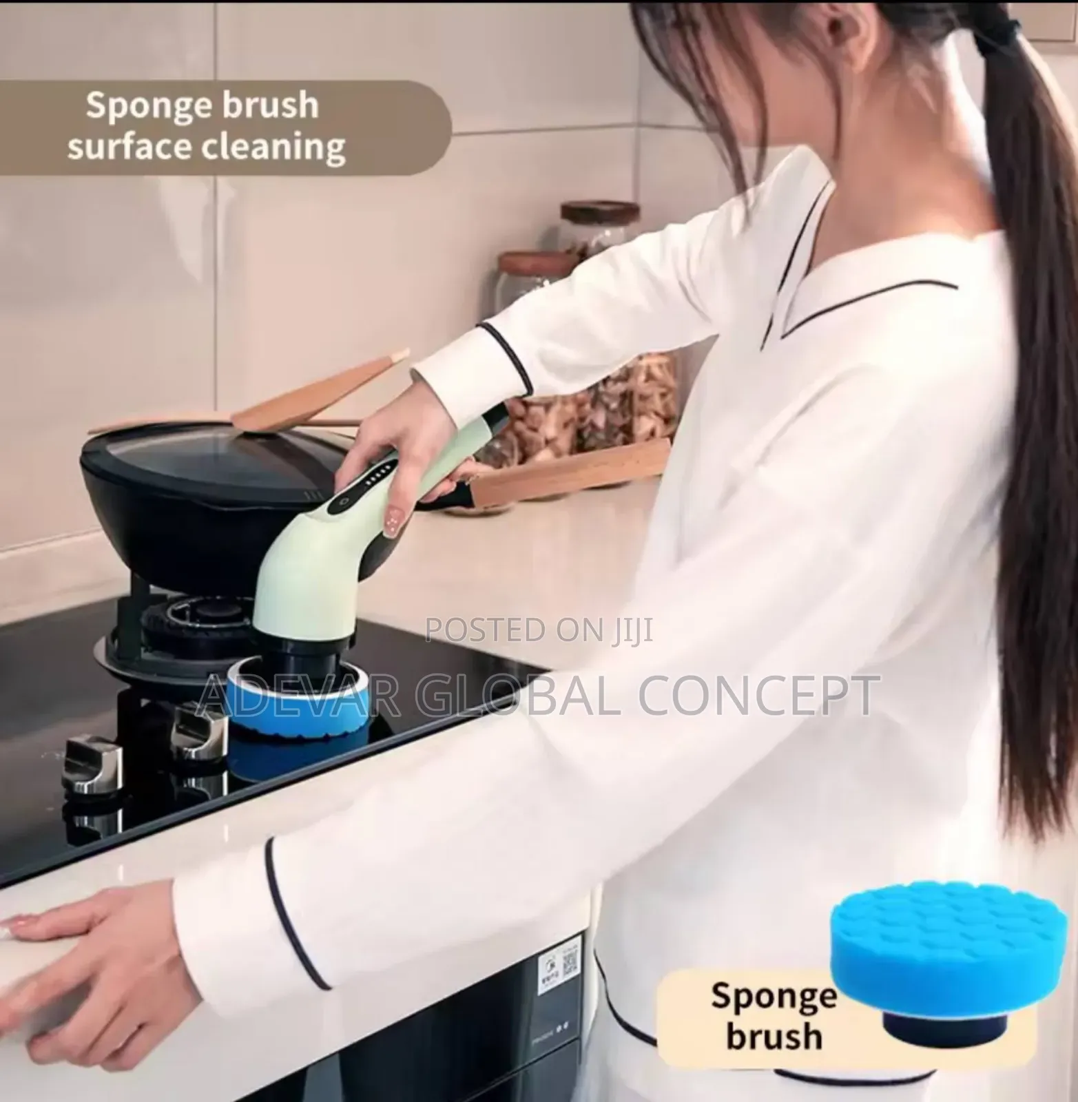 9 in 1 Rechargeable Bathroom Brush Toilet Cleaner Scrubber