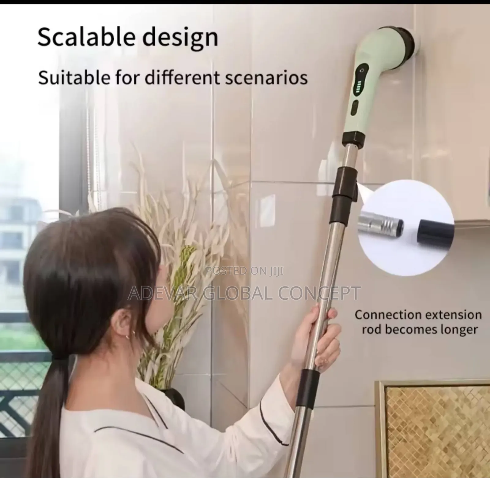9 in 1 Rechargeable Bathroom Brush Toilet Cleaner Scrubber
