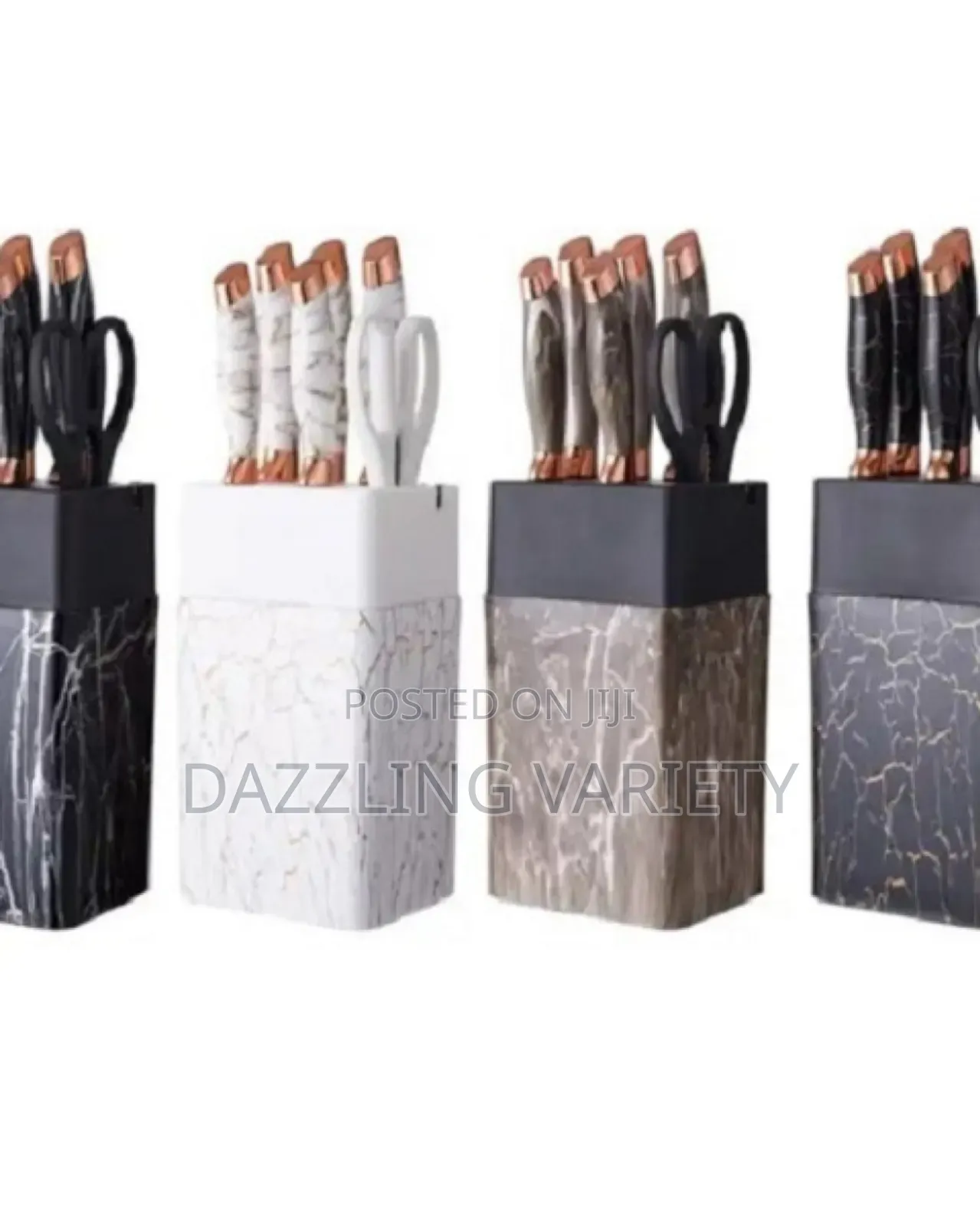 7 PCS Kitchen Knife Set With Acrylic Stand Knife Sharpener