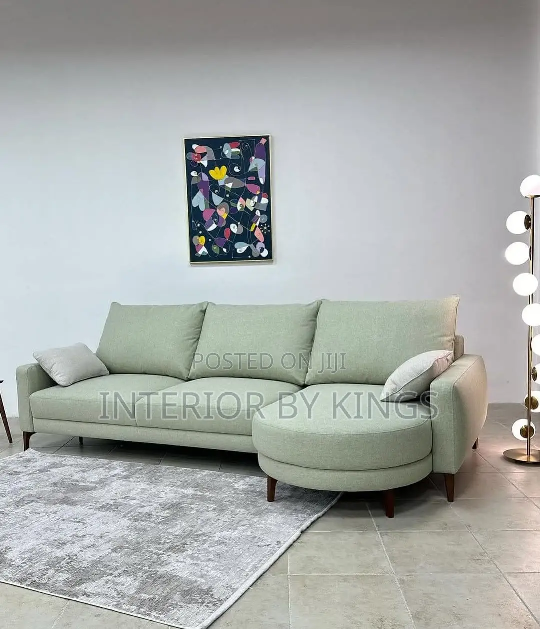 L-Shaped Fabric Sofa Can Be Made in Colors of Your Choice