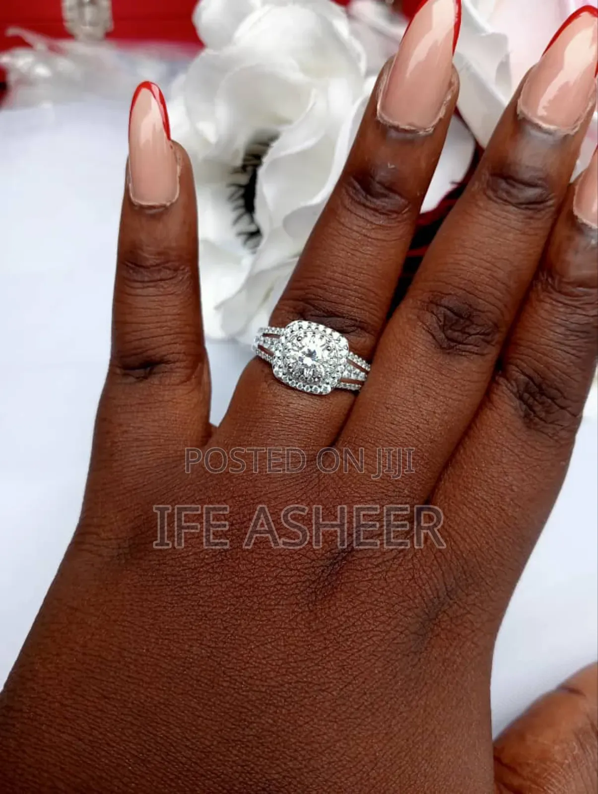 Deluxe Silver Mossanite Diamond Stone Engagement Ring