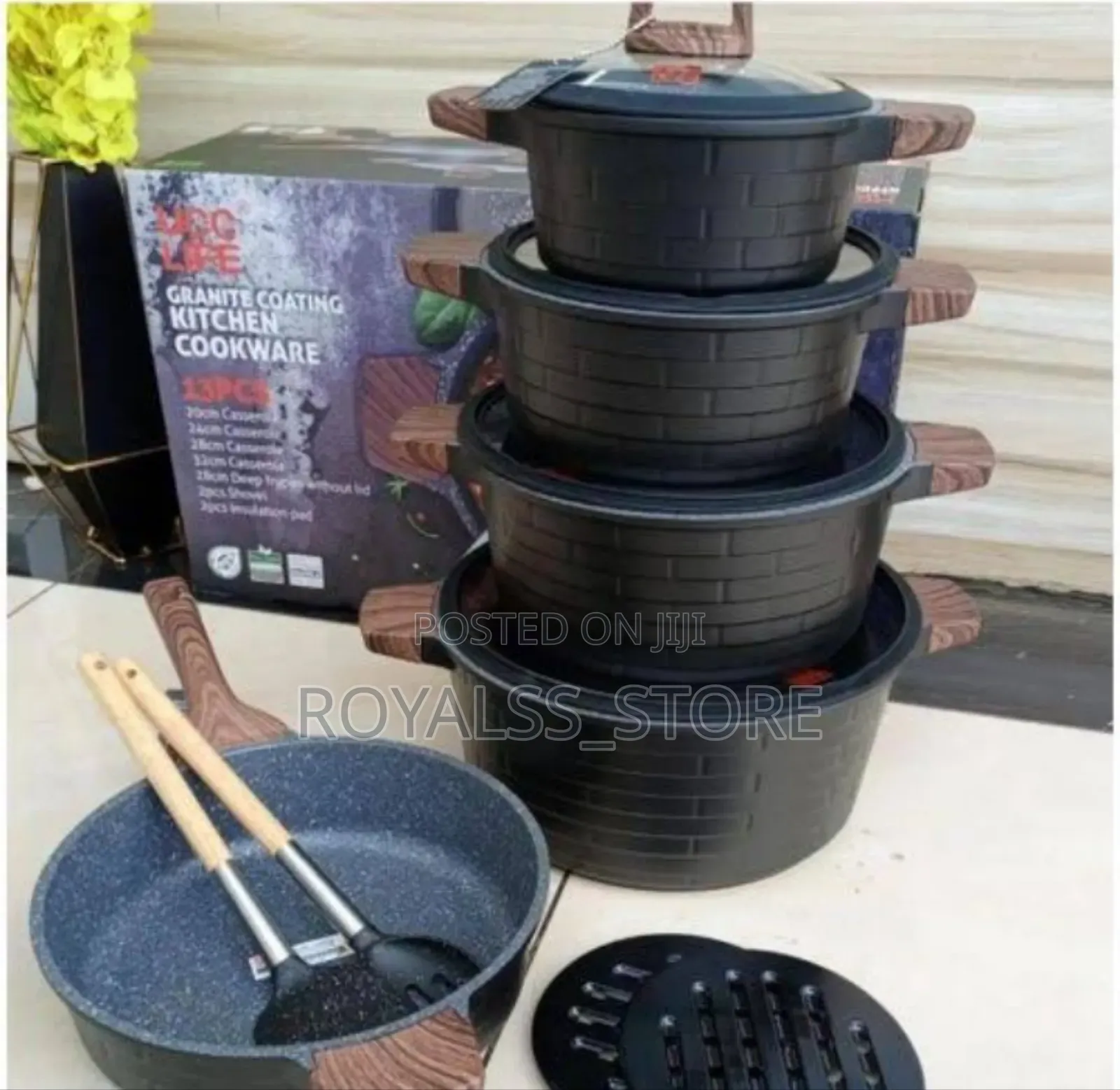 13-Pieces UCC LIFE Granite Cookware Set