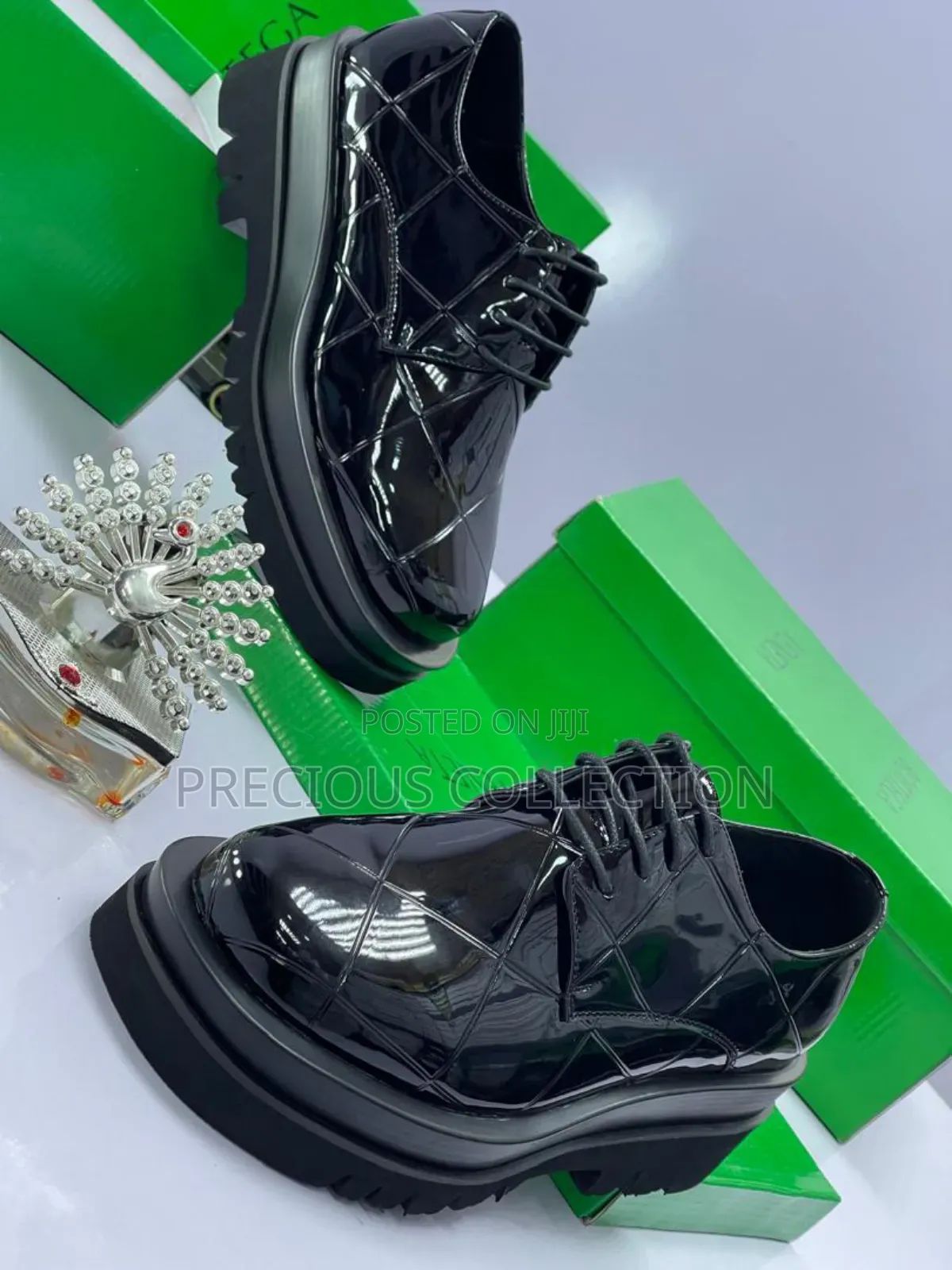 Men's Bottega Lace Up Big Sole Leather Shoe