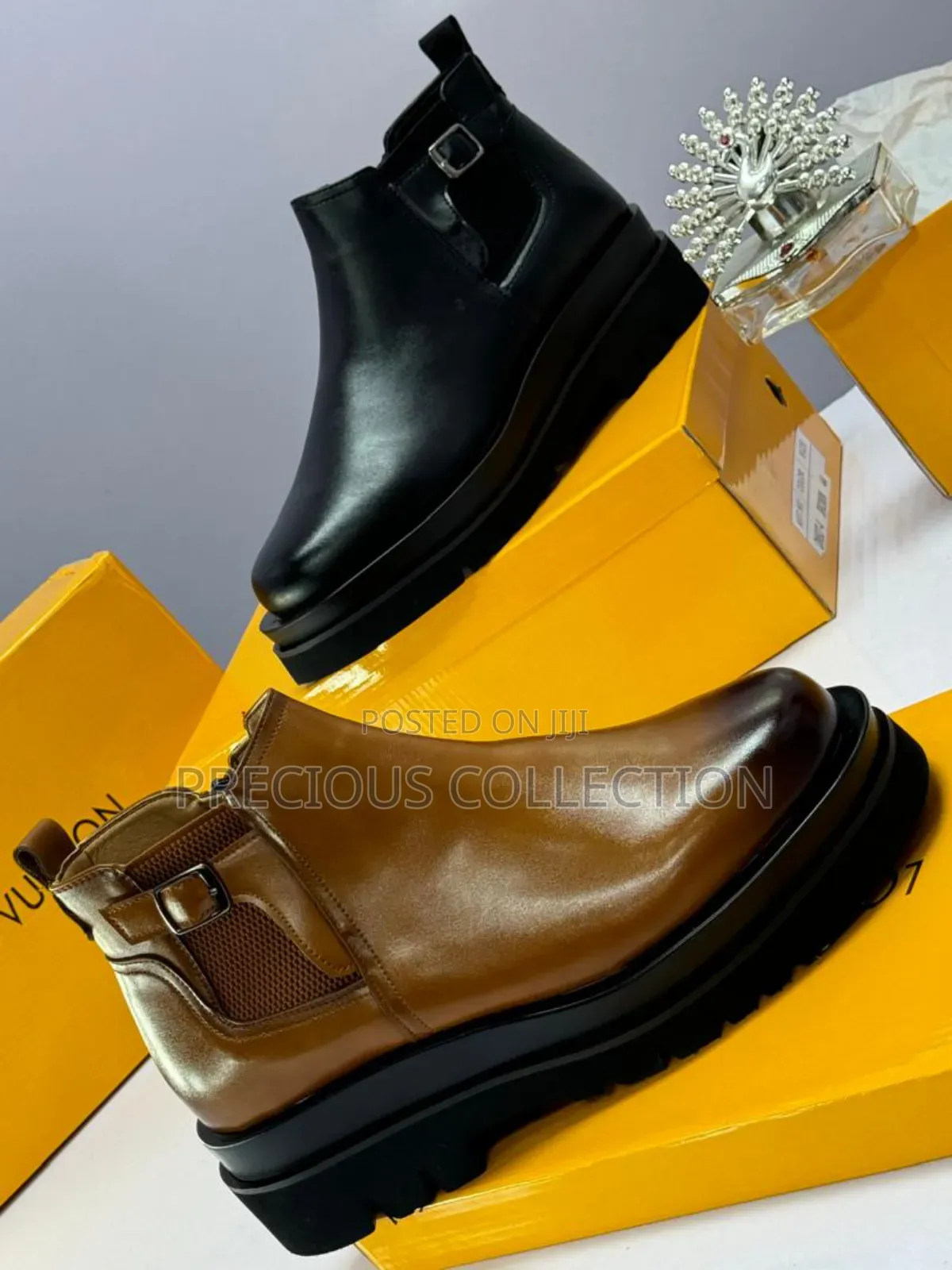 Men's Buckle Matte Leather Double Sole Louis Vuitton Shoe