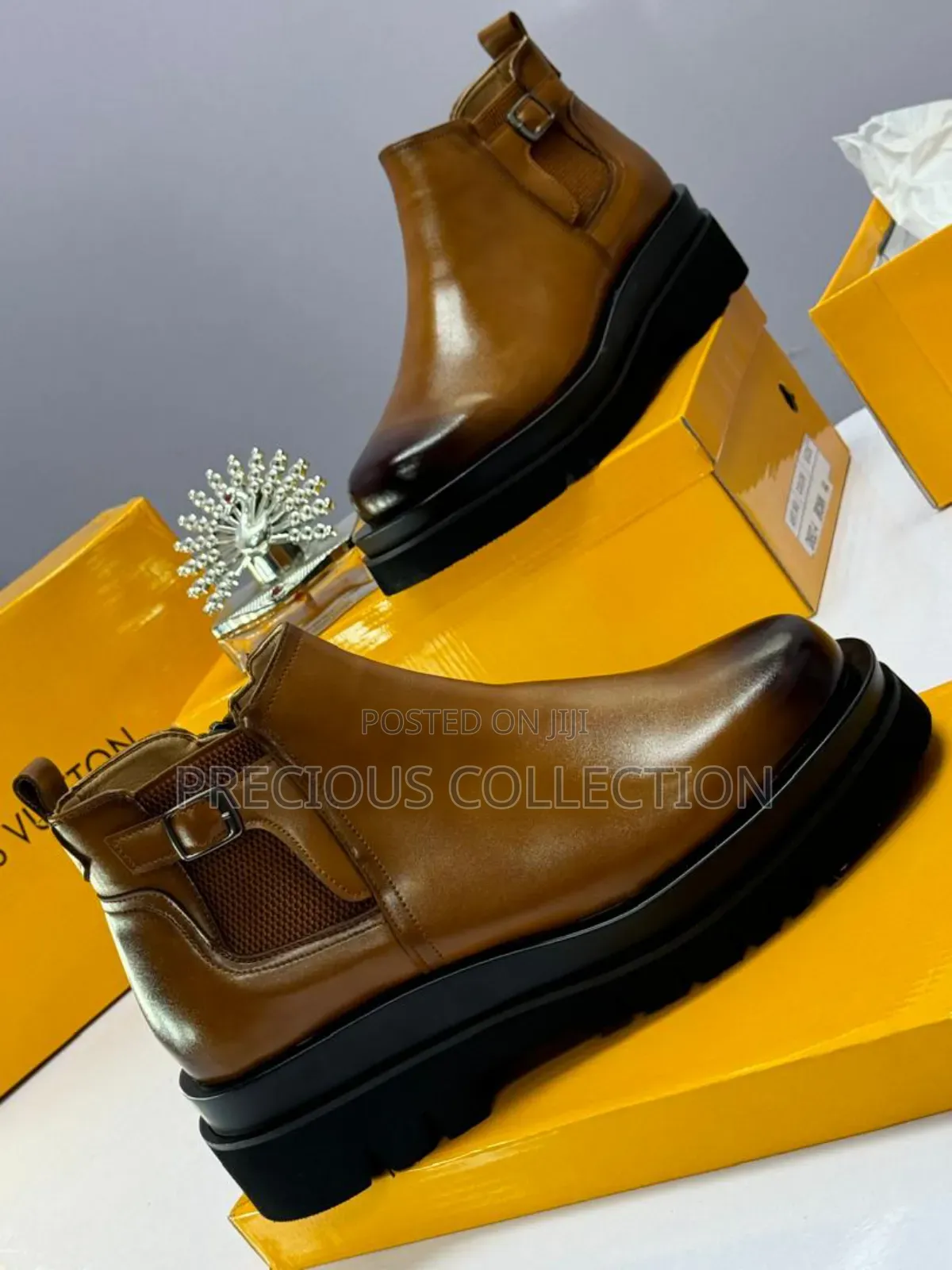 Men's Buckle Matte Leather Double Sole Louis Vuitton Shoe
