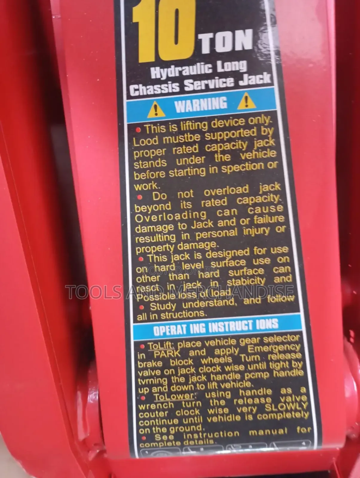 10 Ton Heavy Duty Trolley Floor Jack
