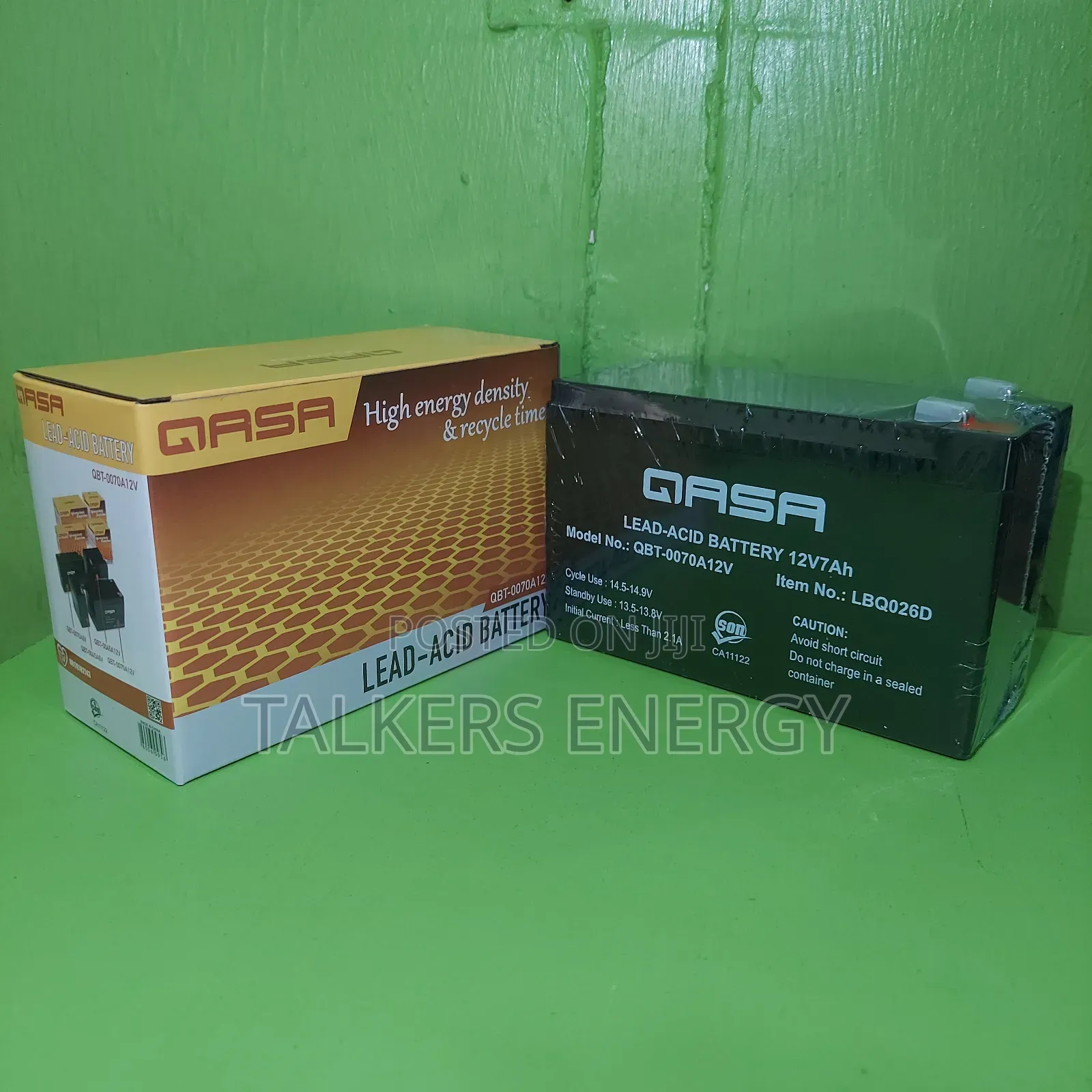 Qasa 12V 7ah Replacement Battery for Fans and Kits