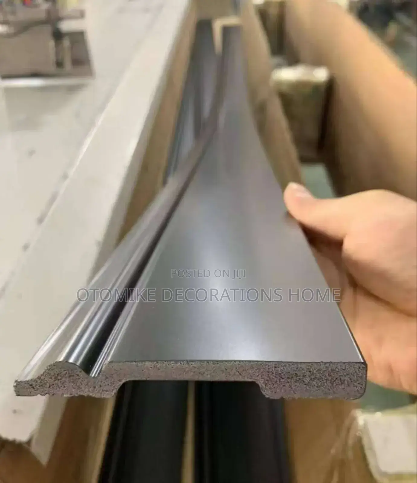 High-Quality SPC Skirting Board - Black Color
