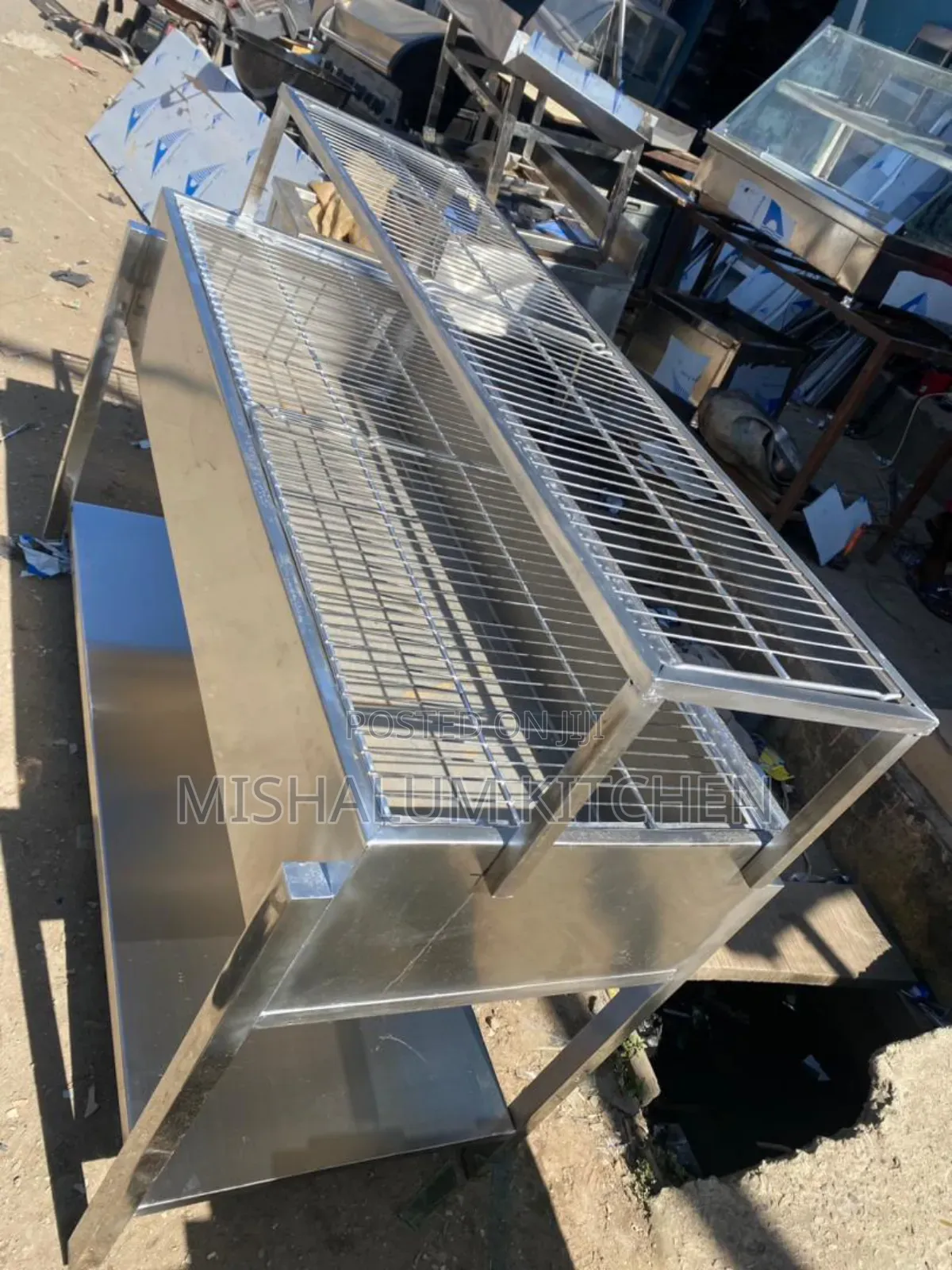 Stainless Steel Fabricated Charcoal BBQ Machine 4ft. Size
