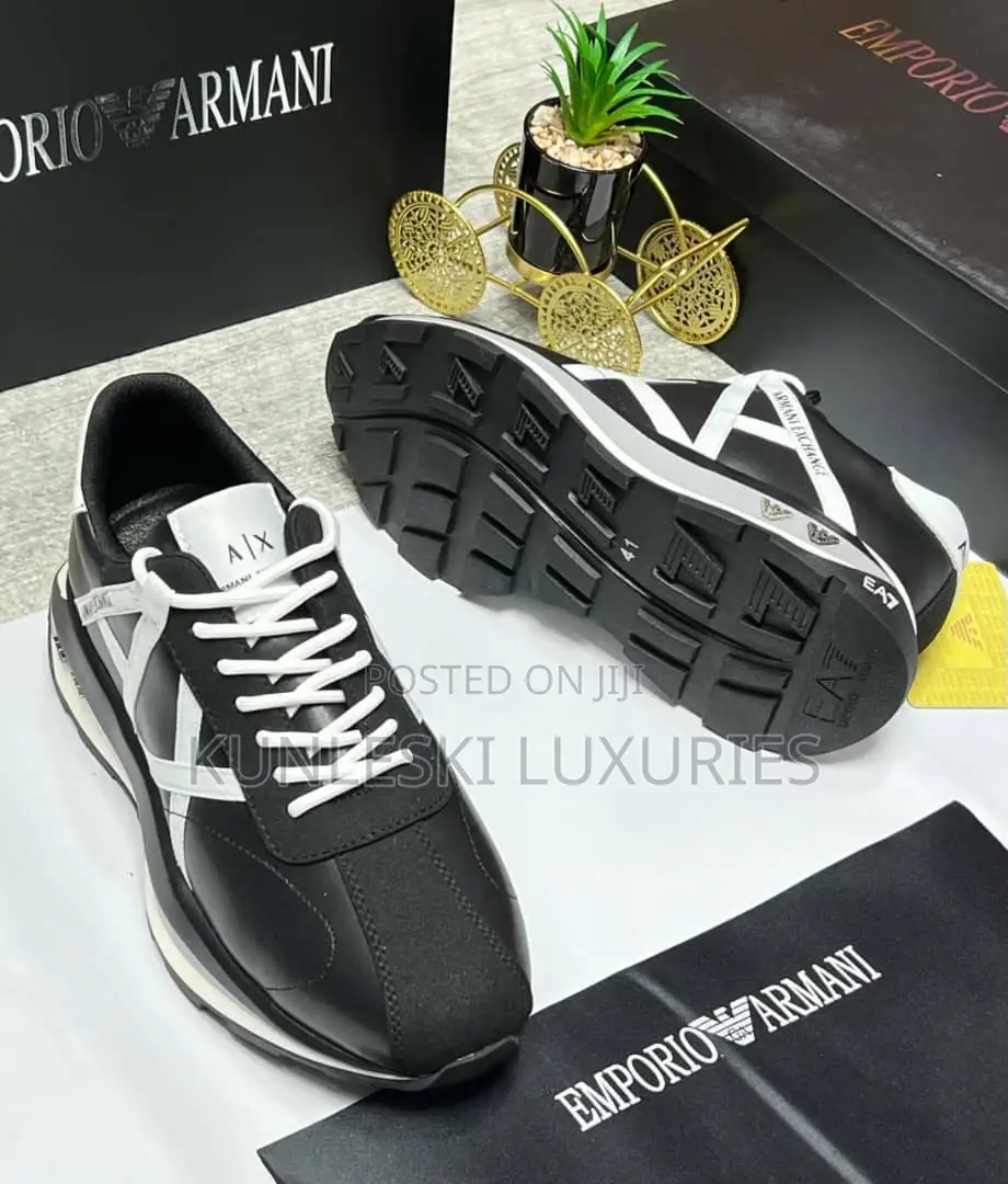 Original Emporio Armani Men Leather Sneakers