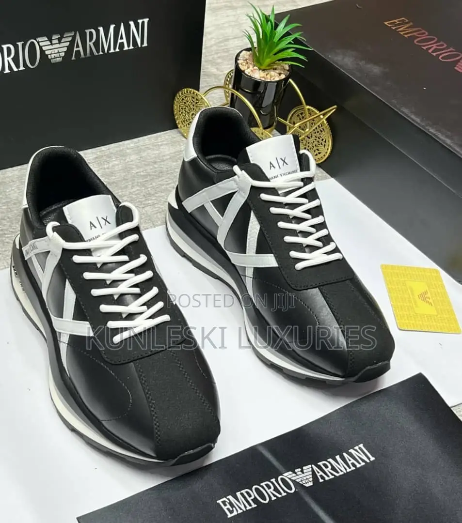 Original Emporio Armani Men Leather Sneakers