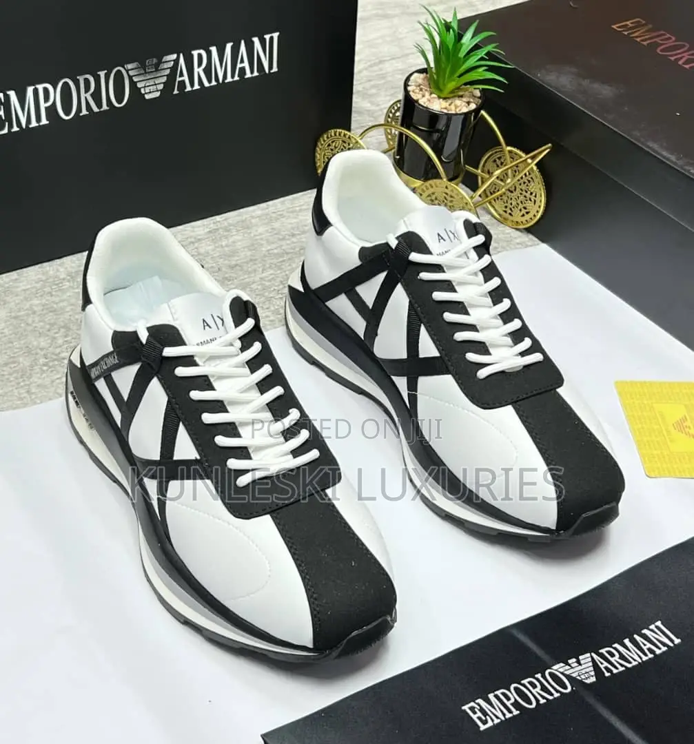 Original Emporio Armani Men Leather Sneakers
