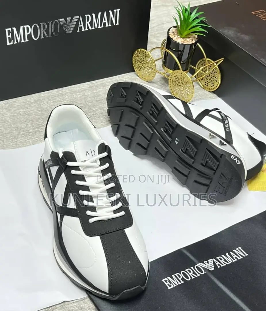Original Emporio Armani Men Leather Sneakers