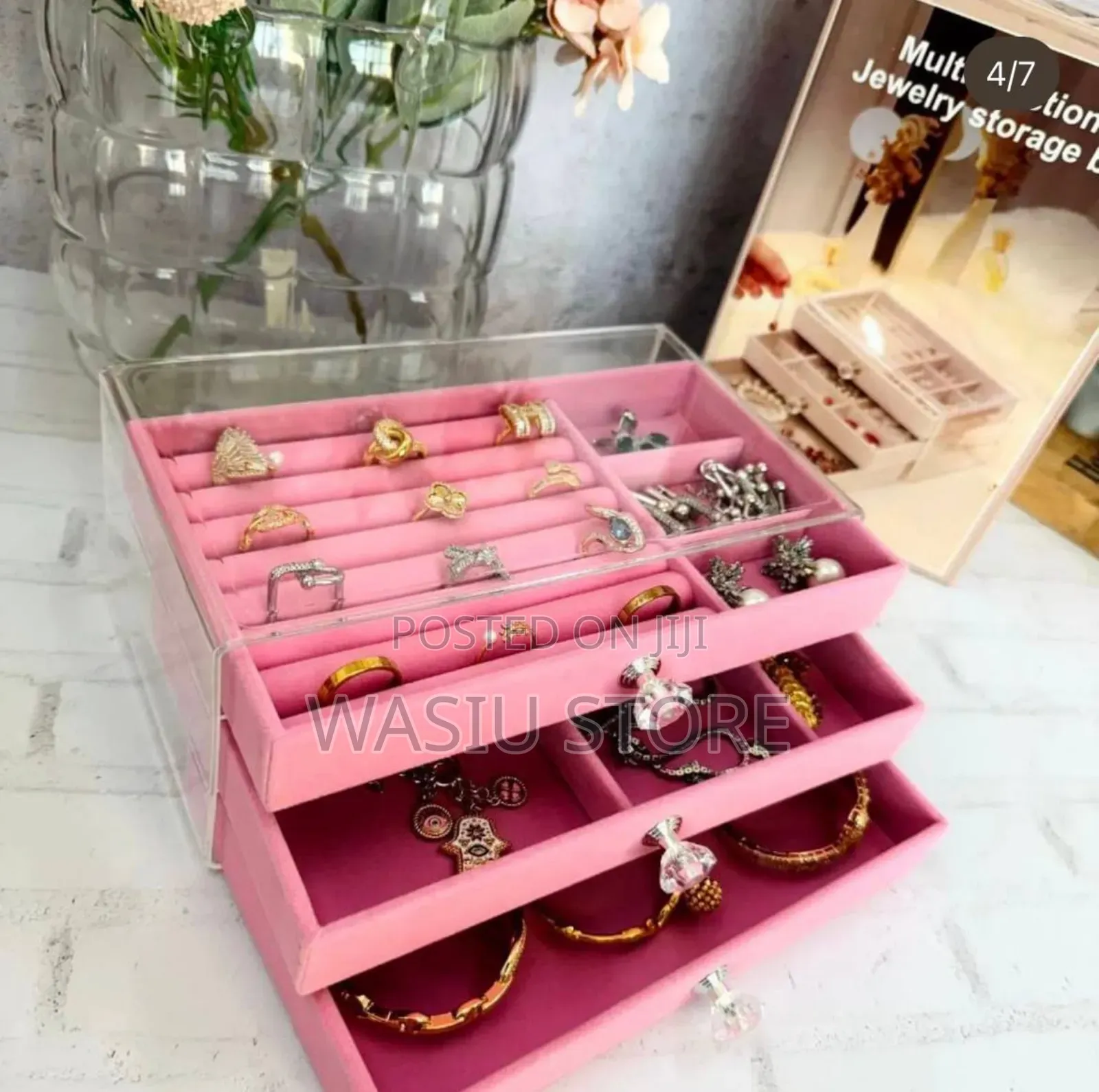 3 Drawer Acryic Jewelry Box Organizer