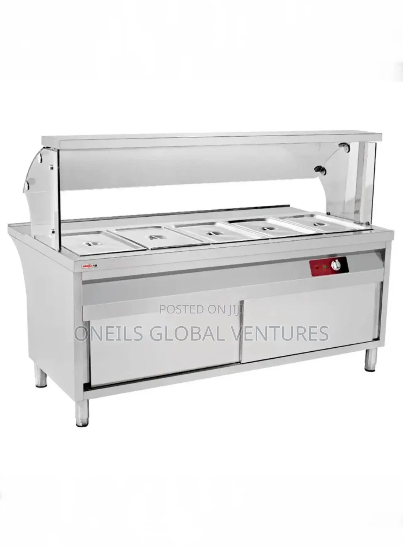 Straight Glass Bain Marie/ Food Warmer Standing Wit Cabinet