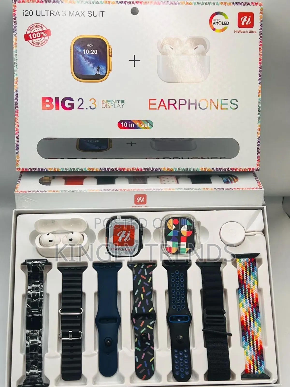I20 Smart Watch With Airpods and Seven Straps