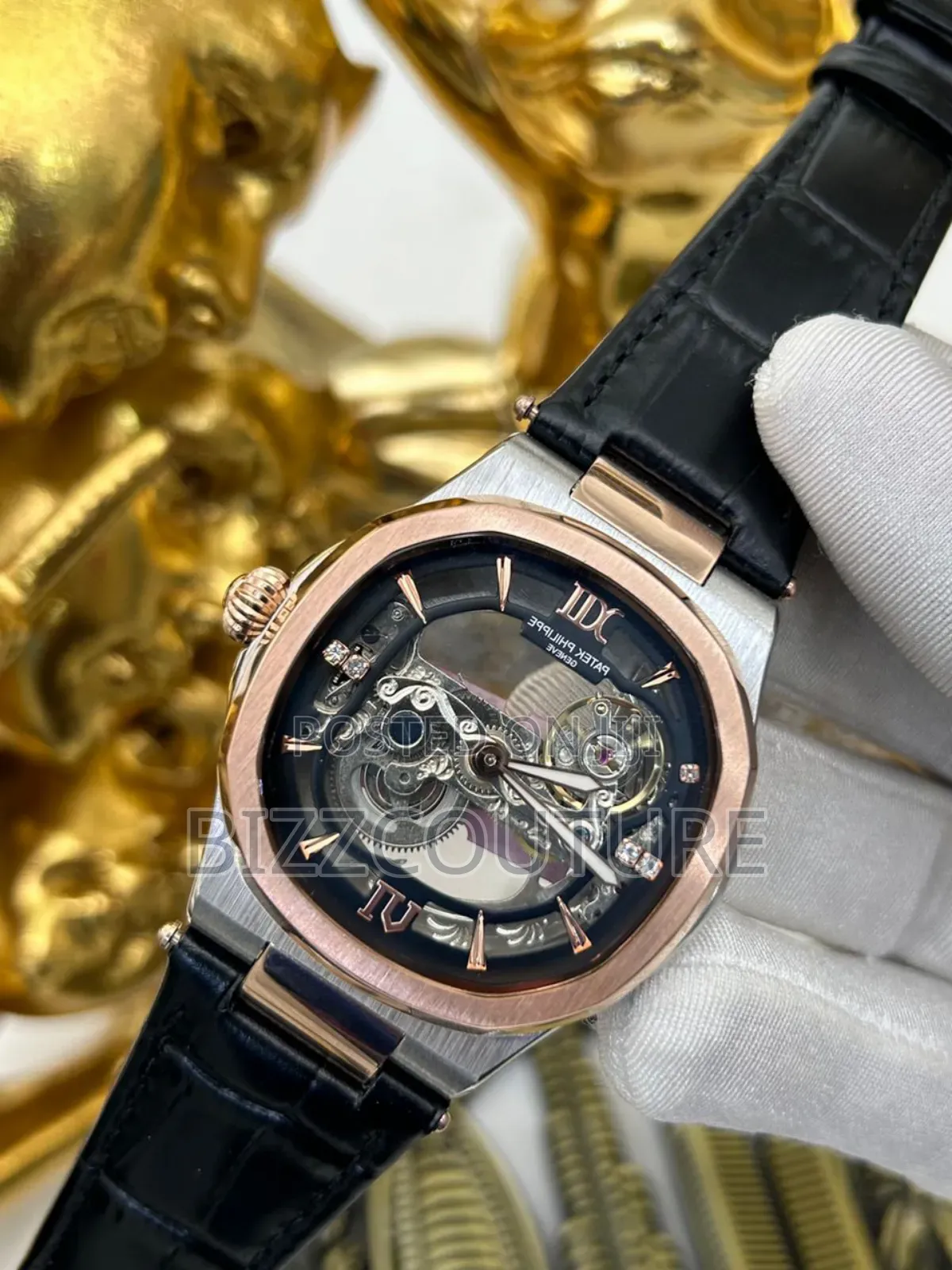 Original Patek Philippe Black Leather Strap Watch