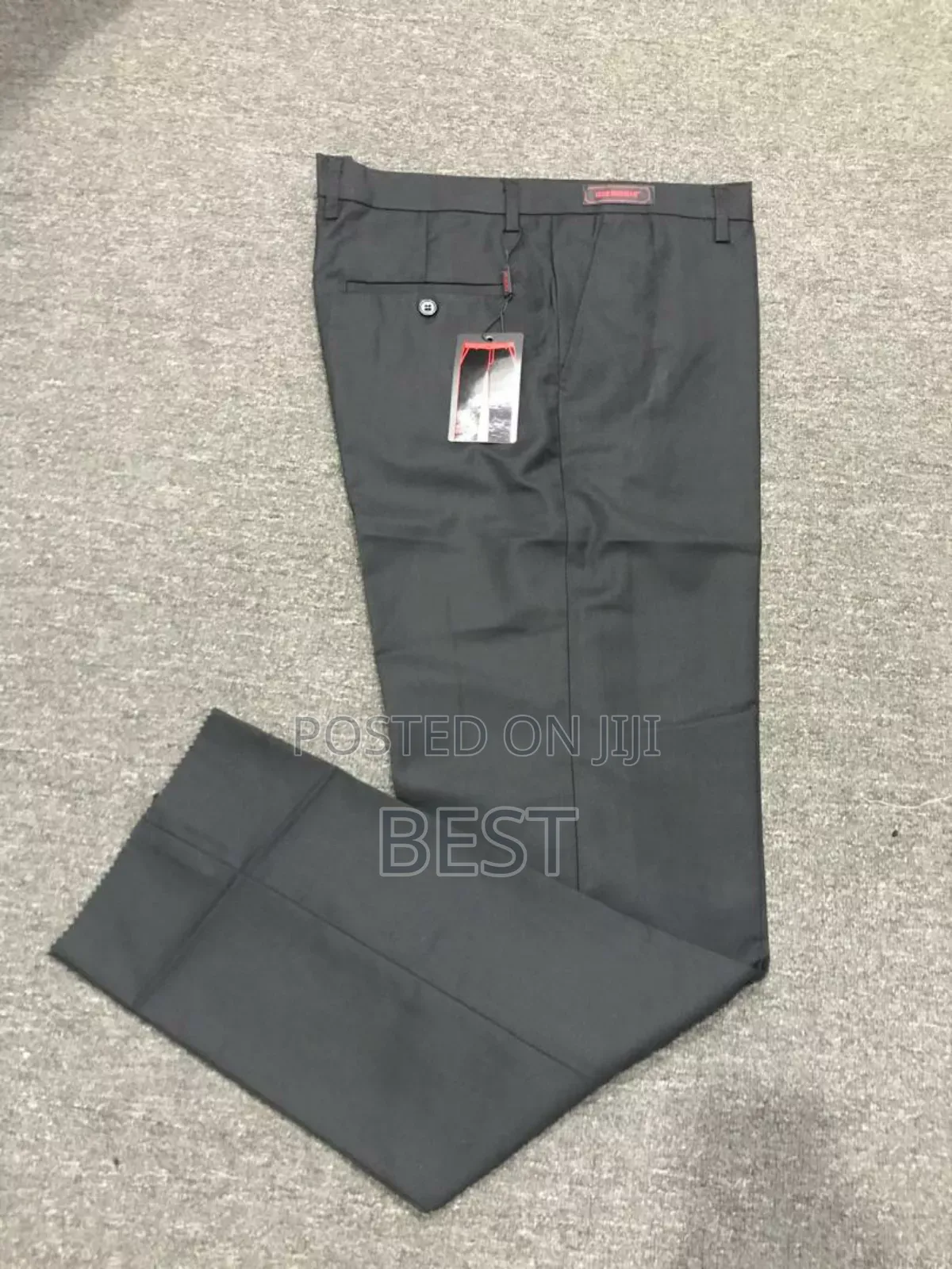 Plain Pants Trousers With High Quality Long Tie Pocket Sq.
