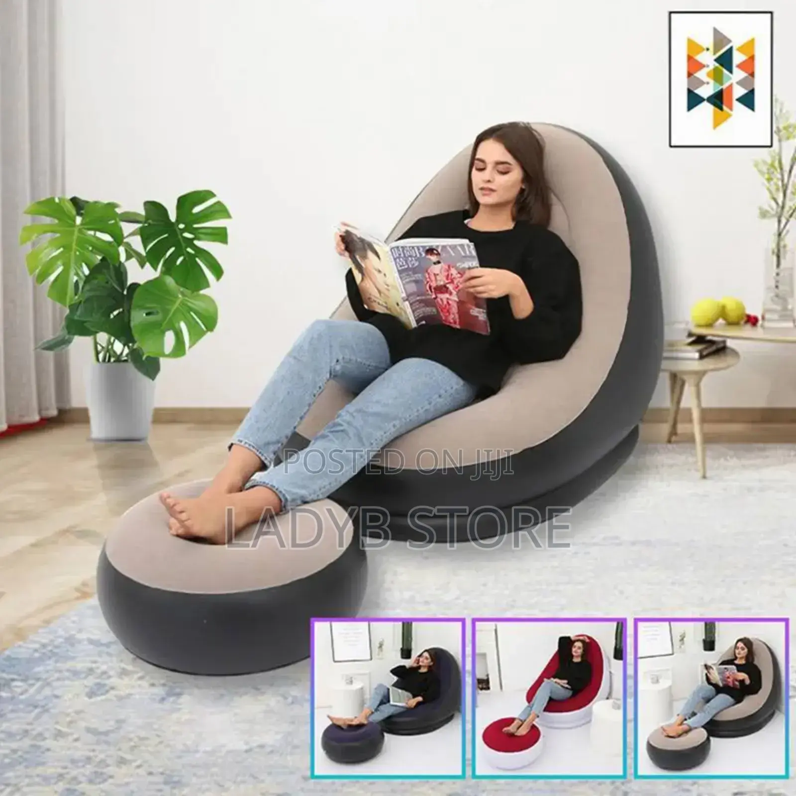 Inflatable Sofa With Foot Rest