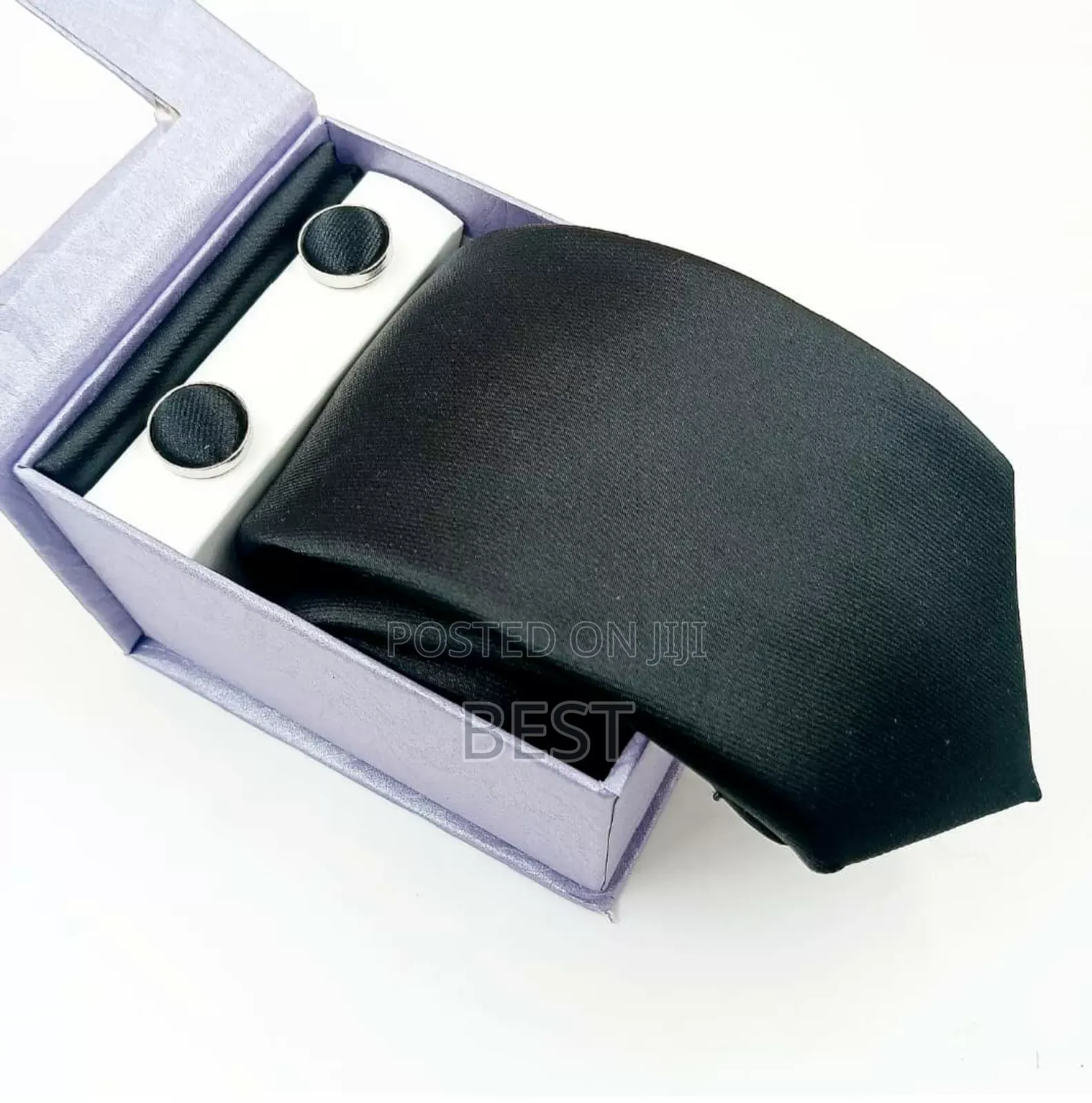 100% Silk Bux Ties With Pocket Square and Cufflinks