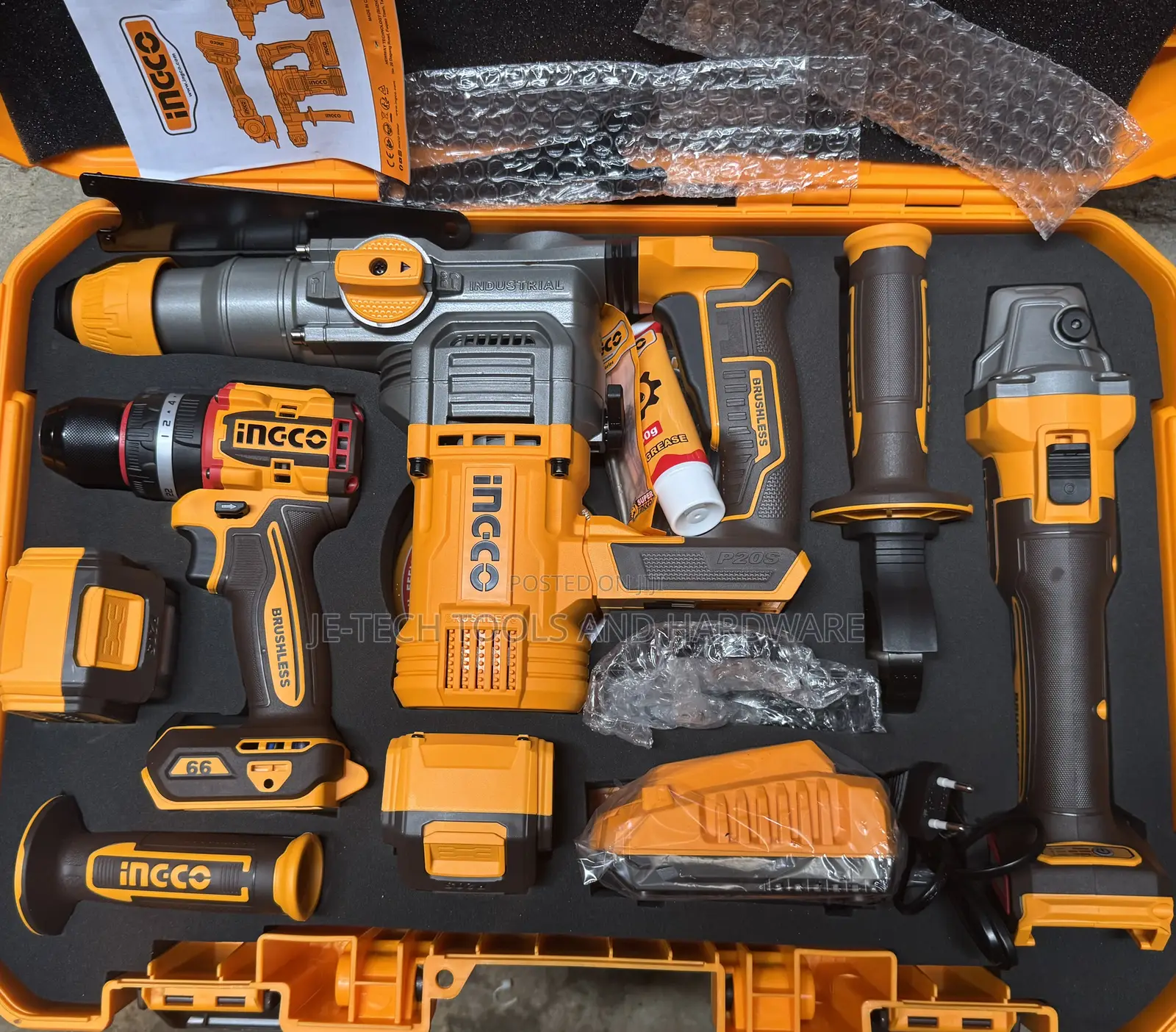 Ingco Cordless 3pcs Combo Tools With 2 Li-Ion Battery 5.0ah