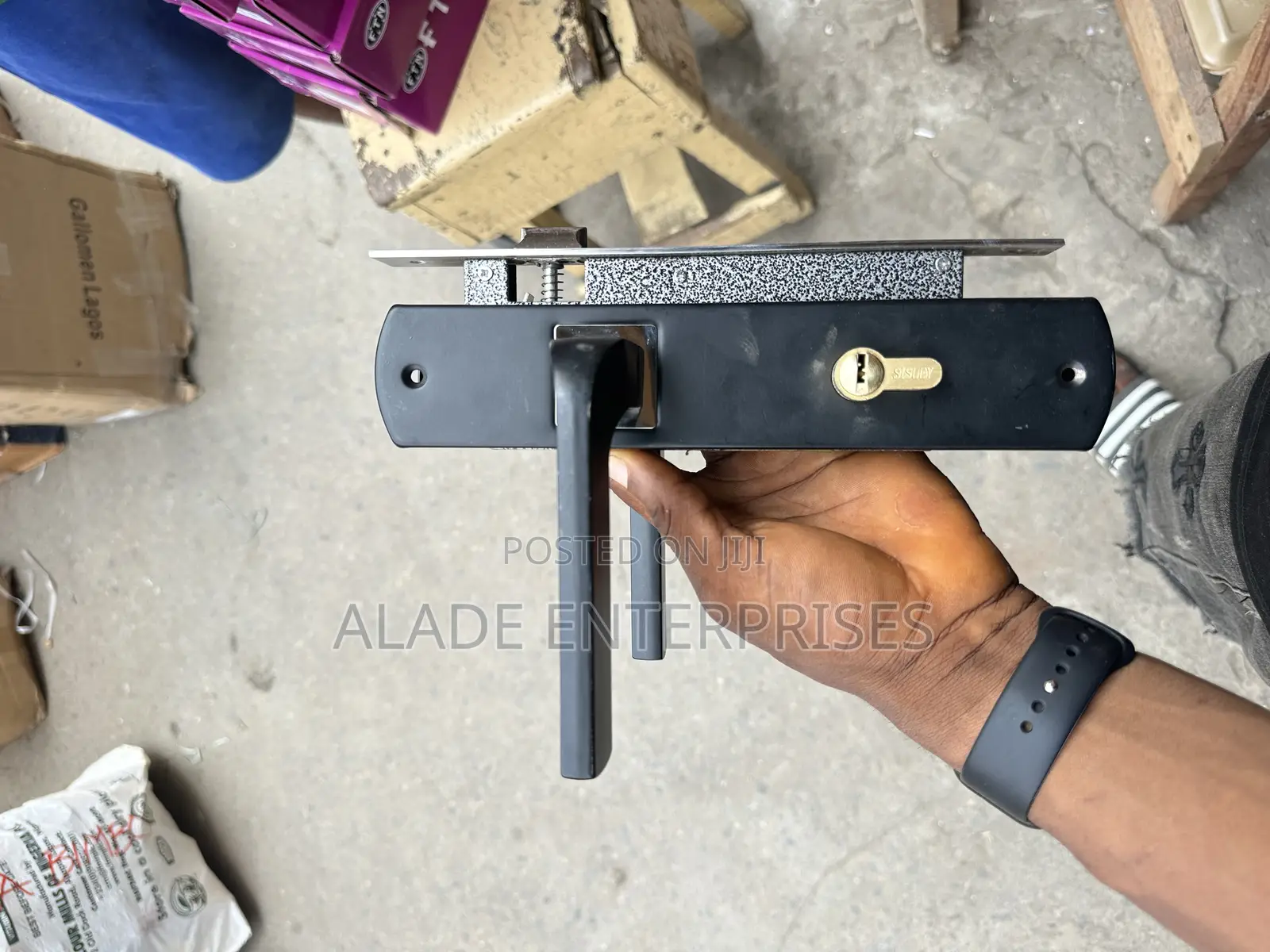 High Quality Black Normal Door Lock With 5 Keys