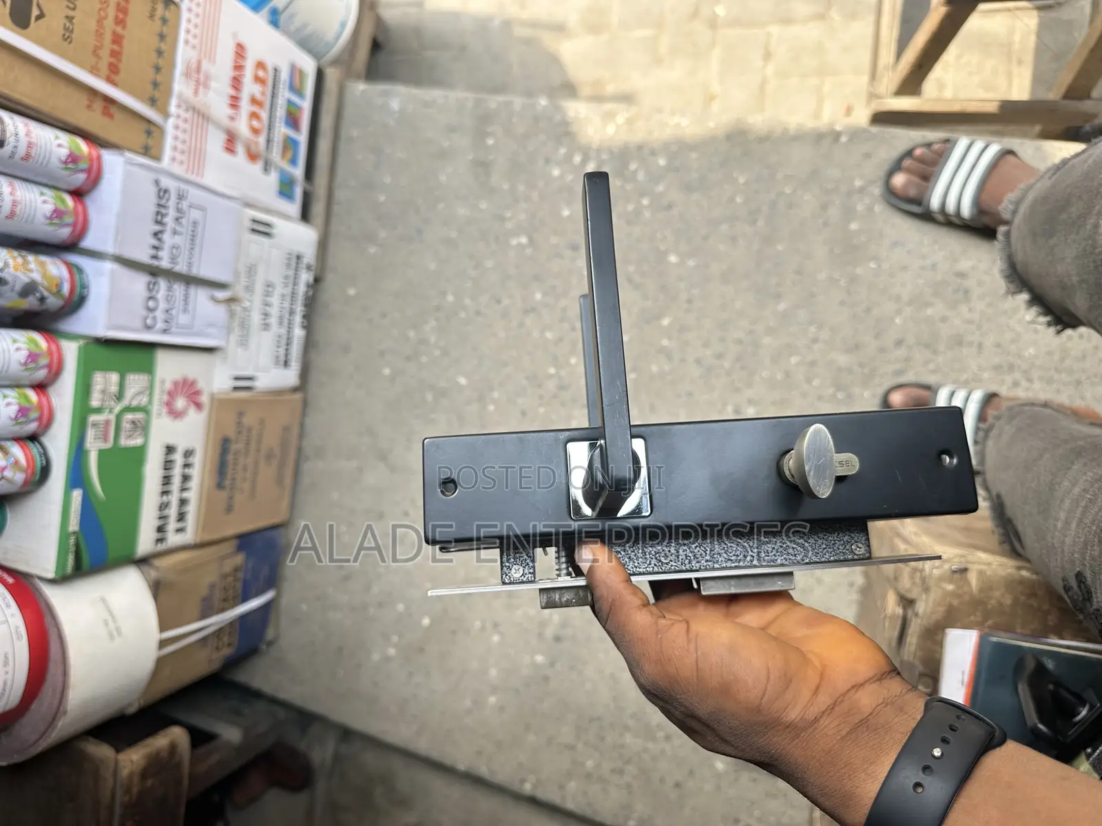High Quality Black Normal Door Lock With 5 Keys