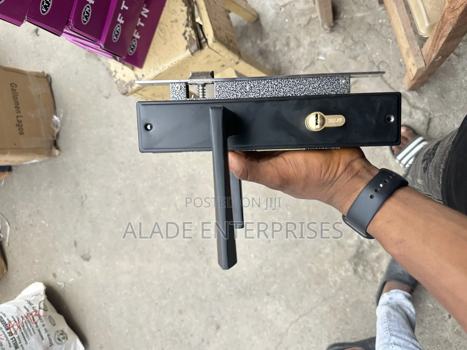 High Quality Black Normal Door Lock With 5 Keys