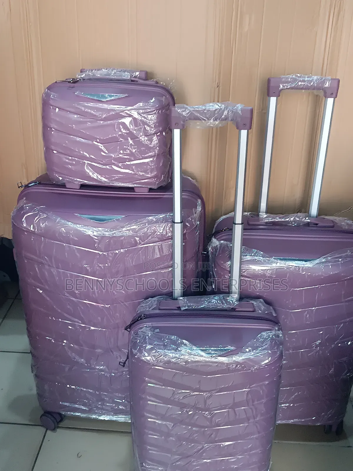 Set of 4 Fl Purple Unbreakable Elastic Rubber Travel Luggage