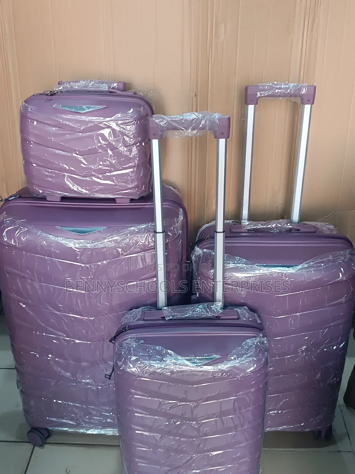 Set of 4 Fl Purple Unbreakable Elastic Rubber Travel Luggage