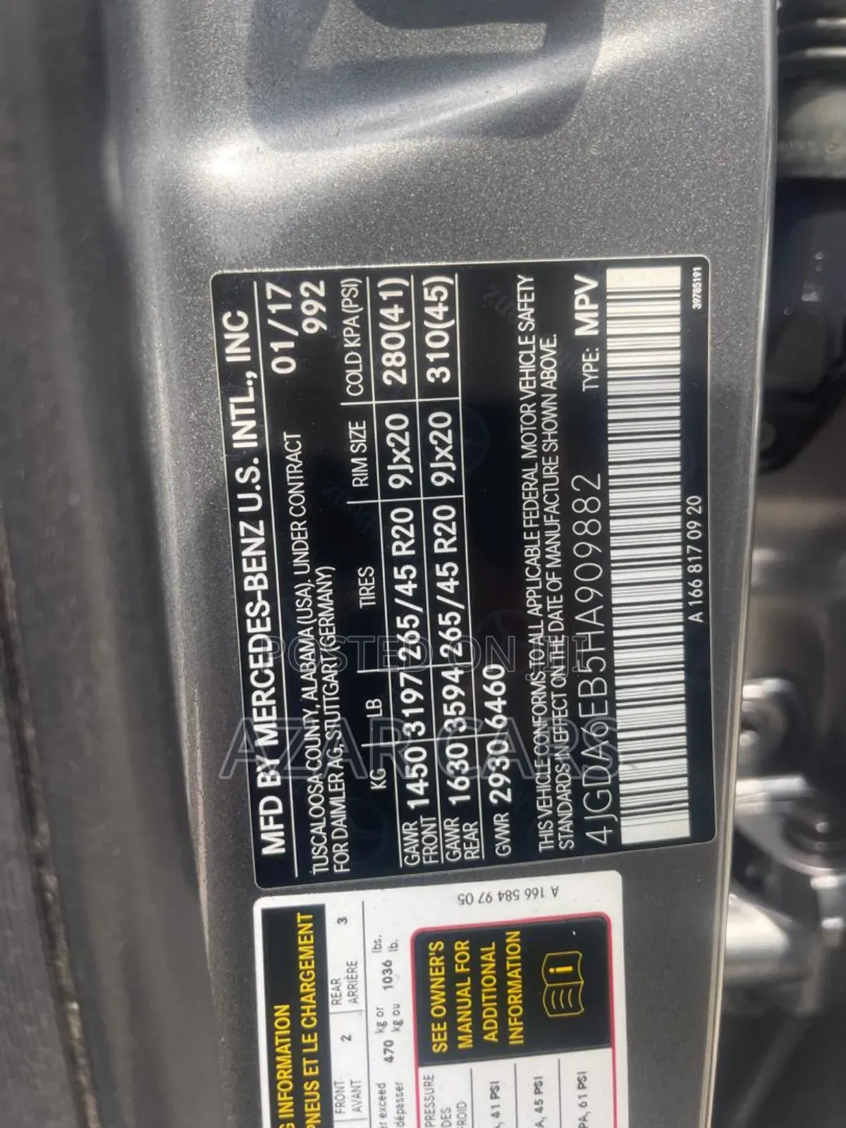 Mercedes-Benz GLE-Class AMG GLE 43 4MATIC 2017 Gray