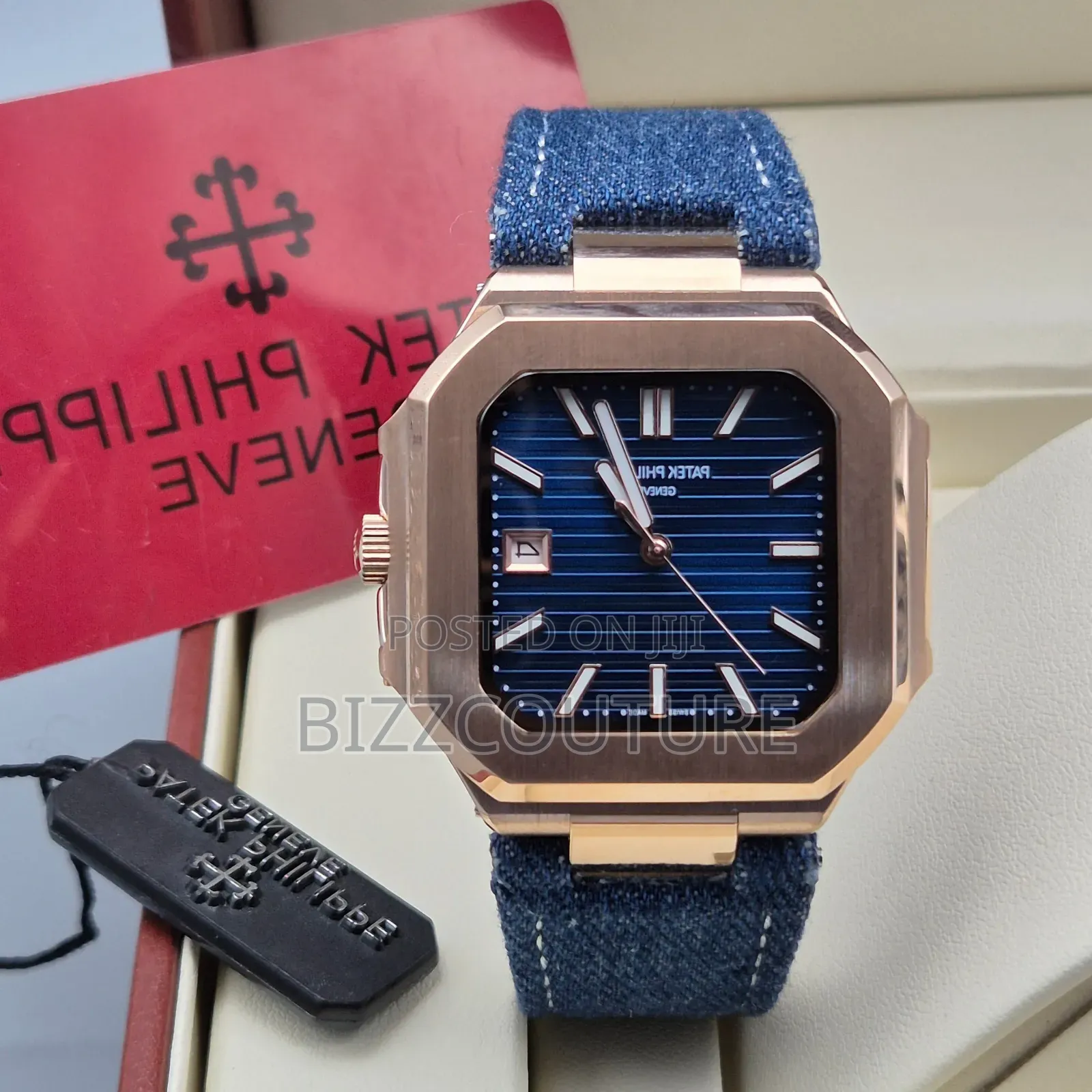 Original Patak Phillippe Blue Leather Strap Watch