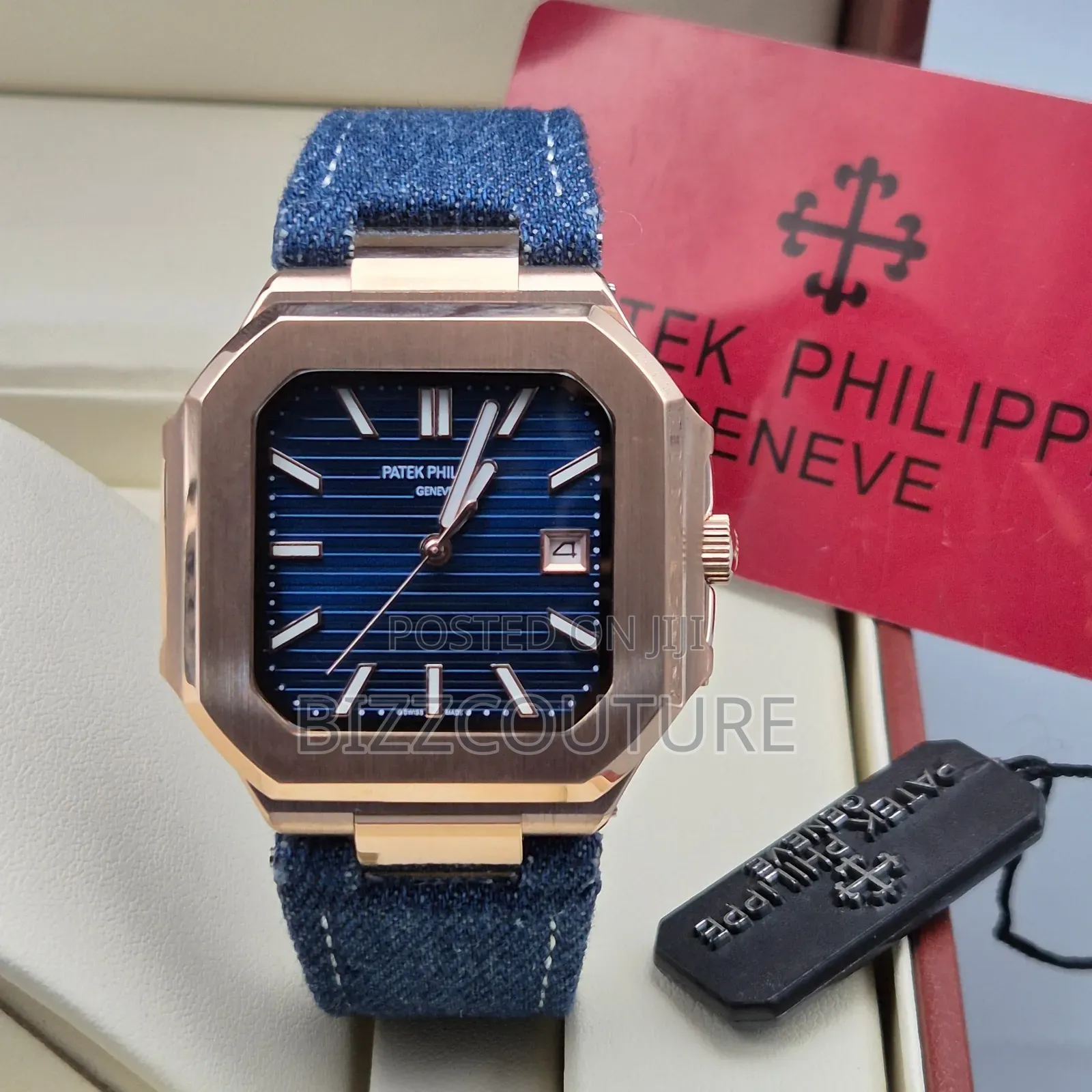 Original Patak Phillippe Blue Leather Strap Watch