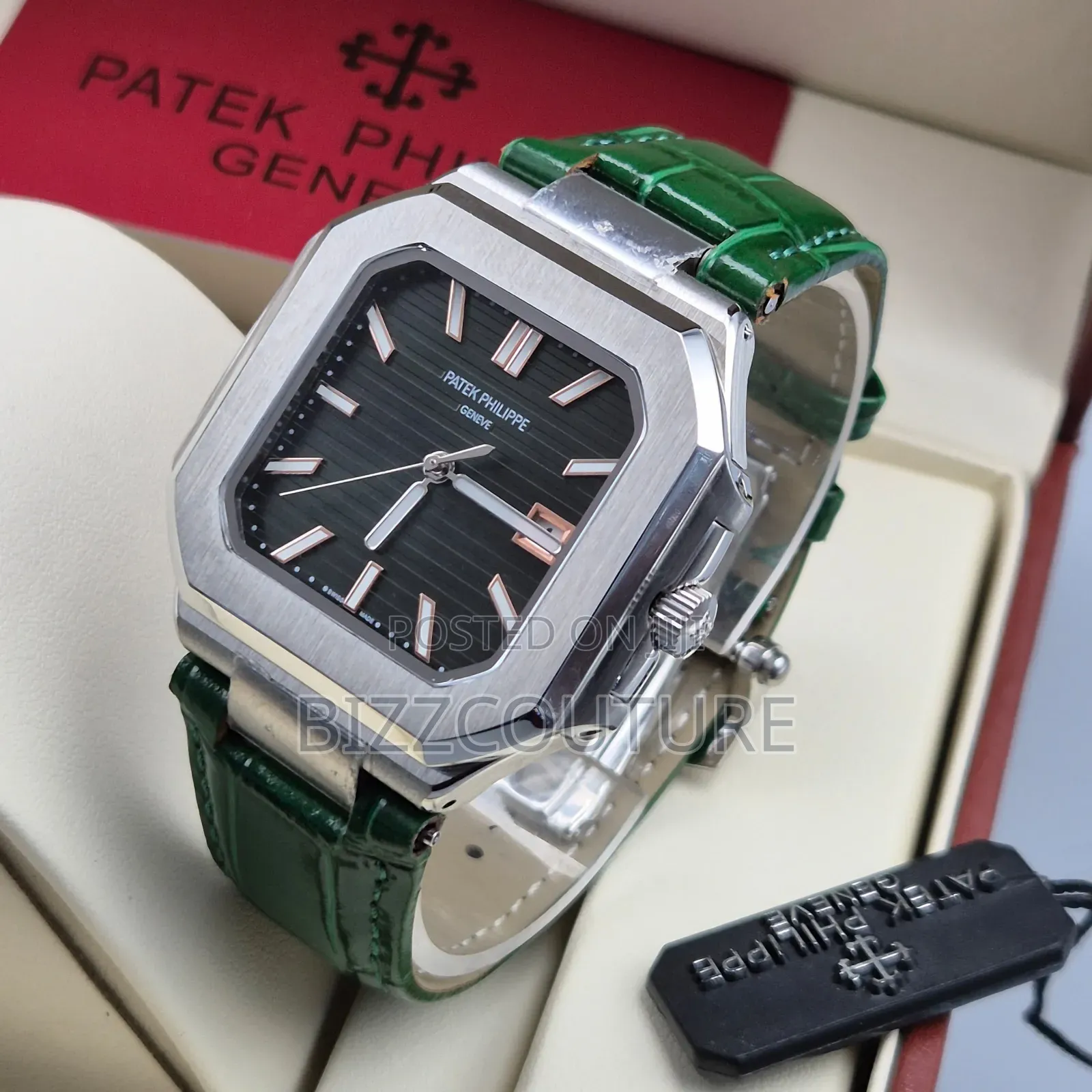 Original Patek Philippe Green Leather Strap Watch
