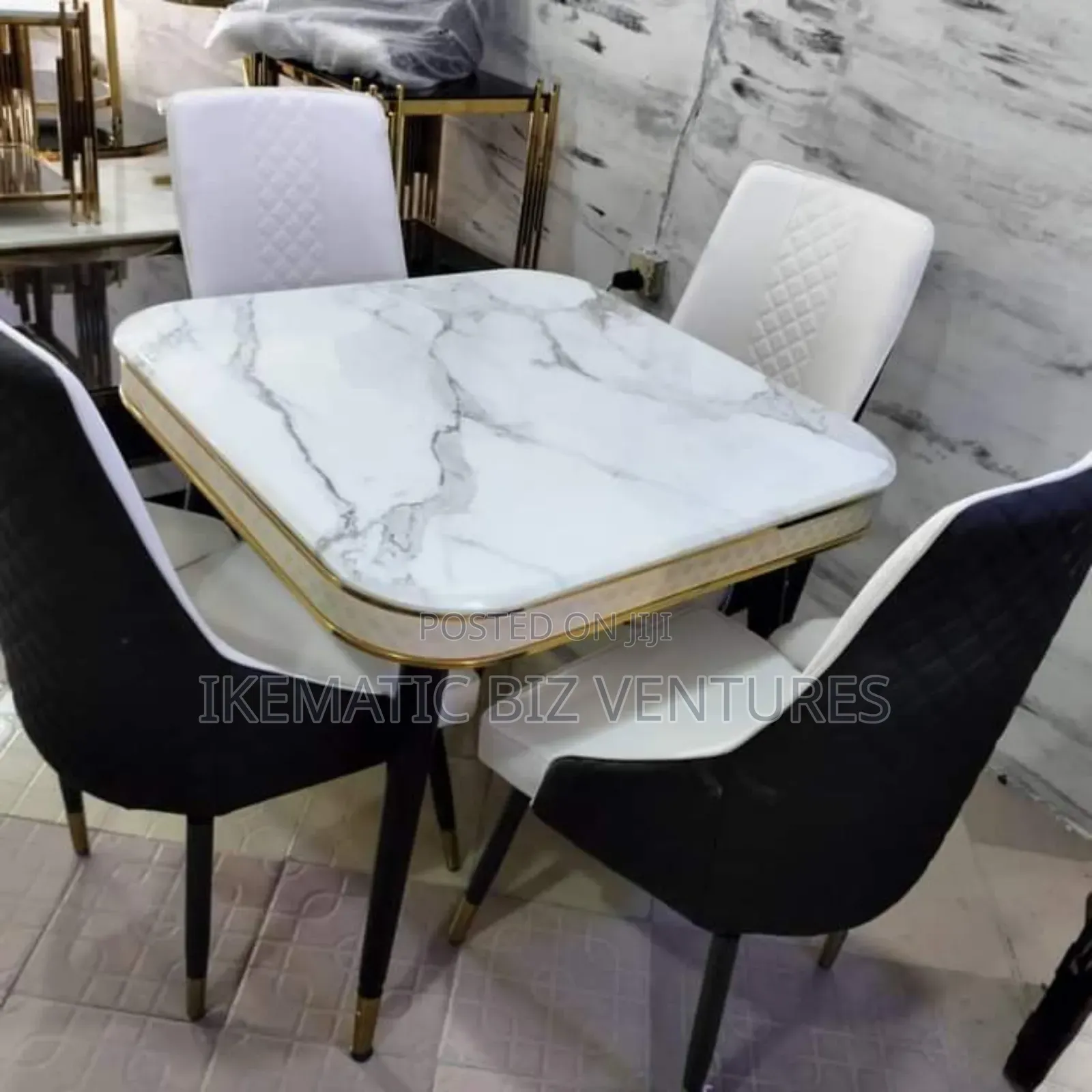 Unique Marble Dinning Table With 4 Chairs