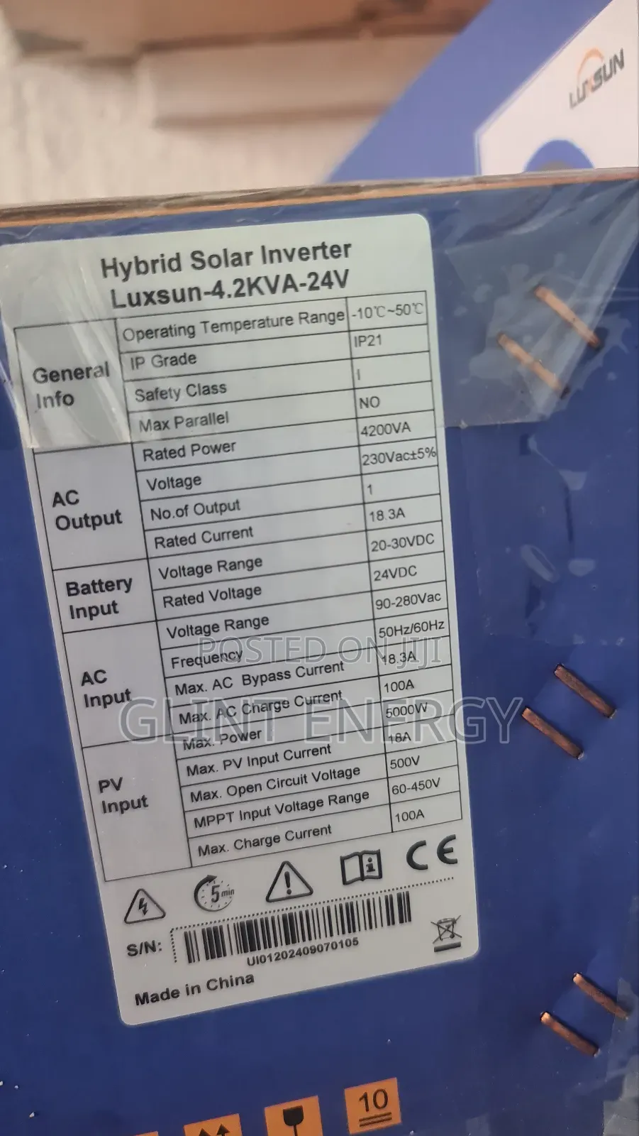 4.2kva 24v Luxsun Hybrid Inverter