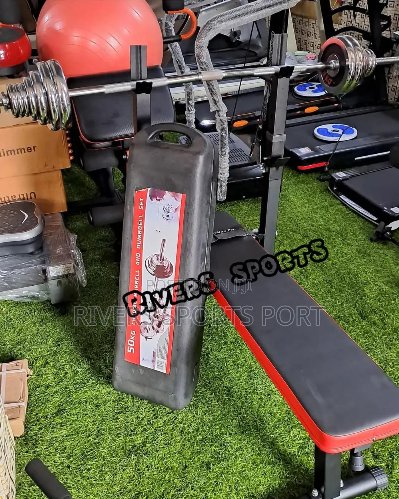 Multifunctional Weight Bench With 50kg Dumbbell Barbell