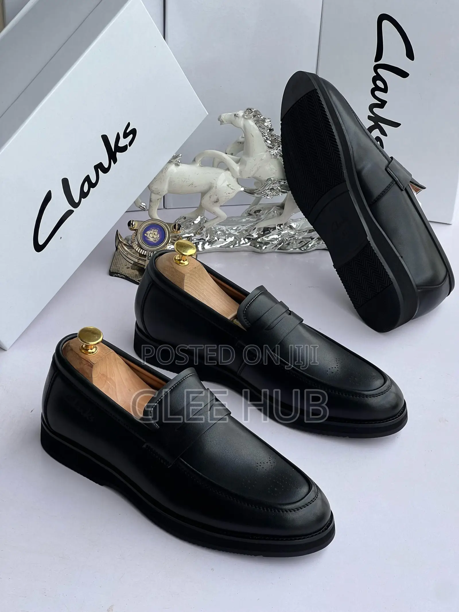 Clarks Matte Leather Loafers