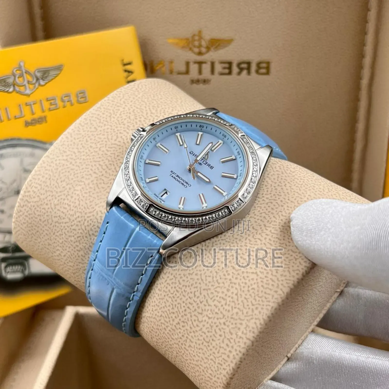 Original Breitling Blue Leather Strap Watch