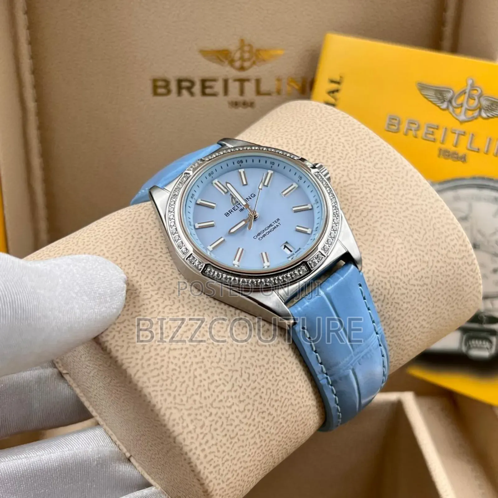 Original Breitling Blue Leather Strap Watch