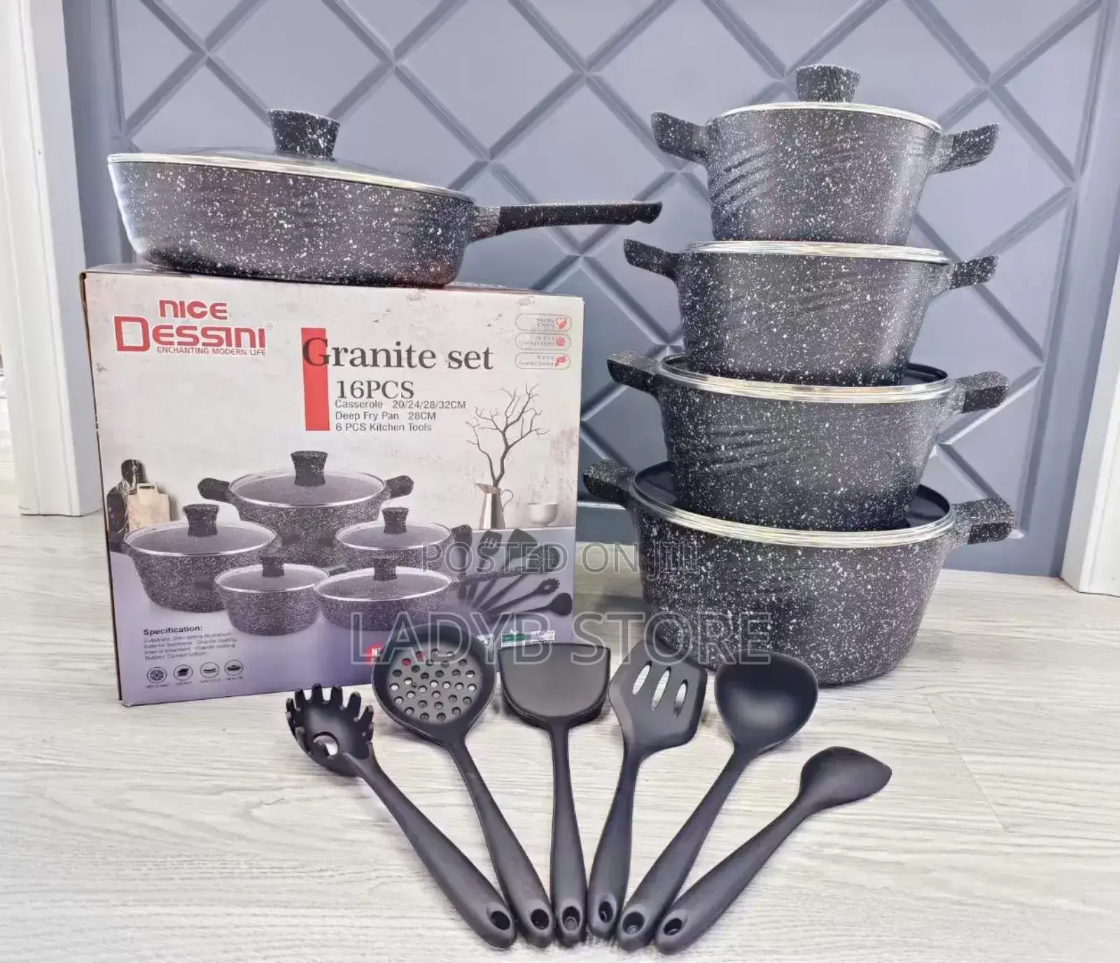 16pcs Granite Pot Set