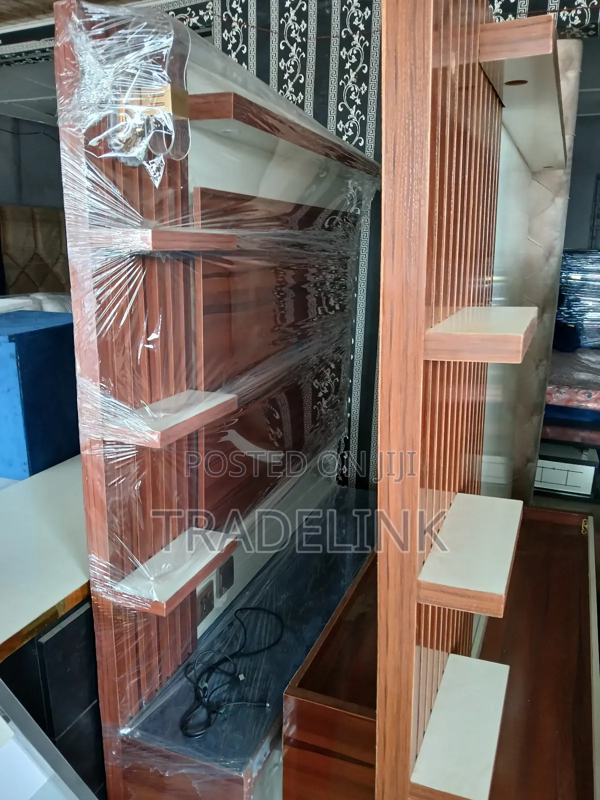 Wwhite and Brown Television Console