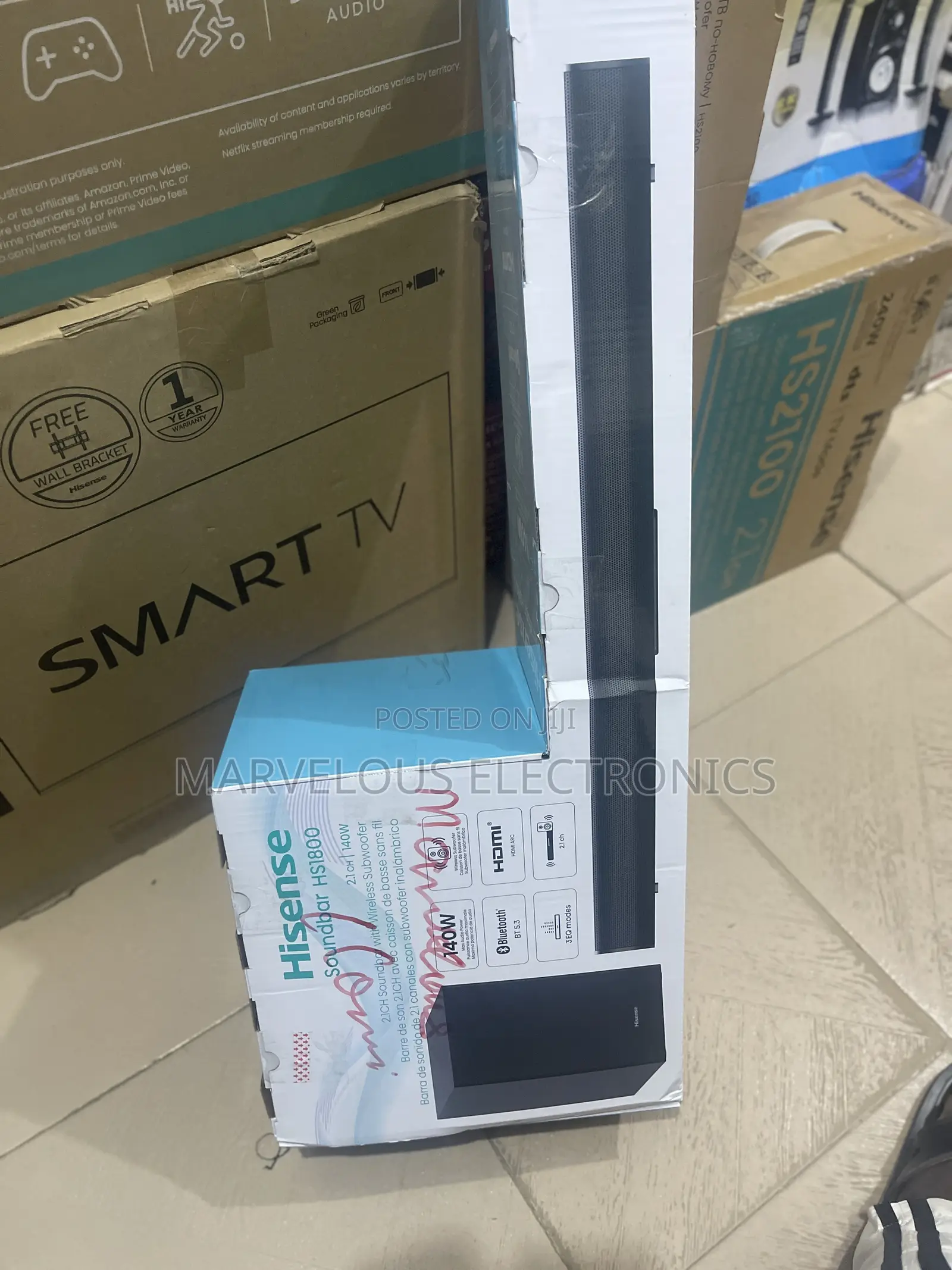 Brand New Hisense 140wat Sound Bar Sound System With Warrant