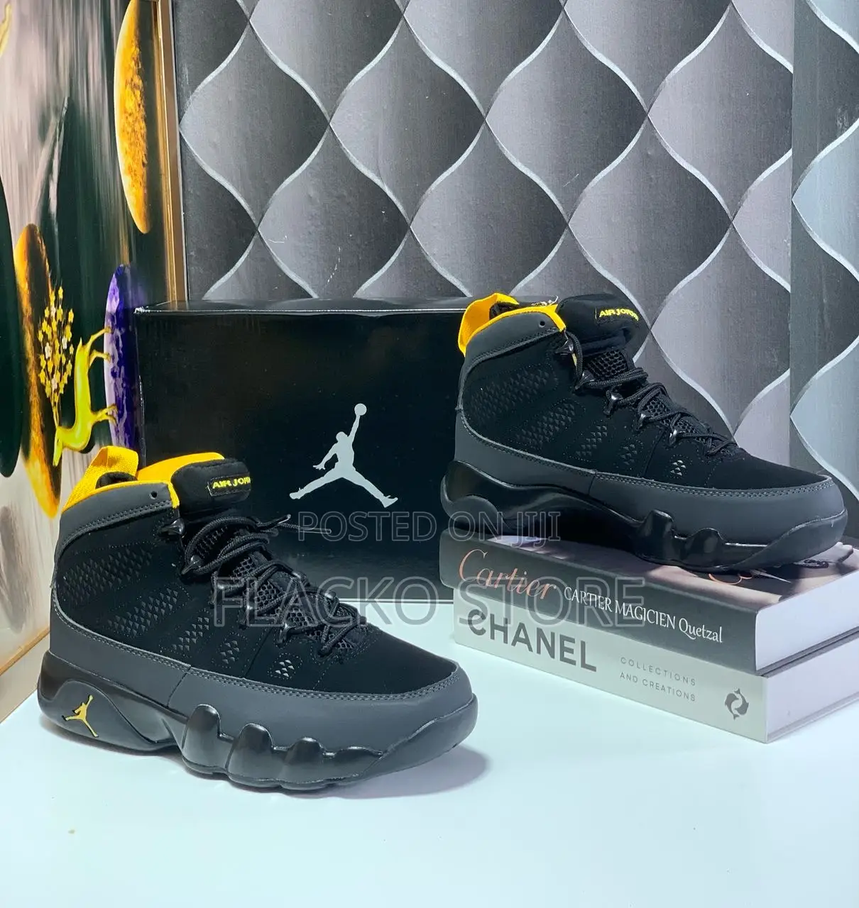 Original Air Jordan 9 Retro Black Sneakers